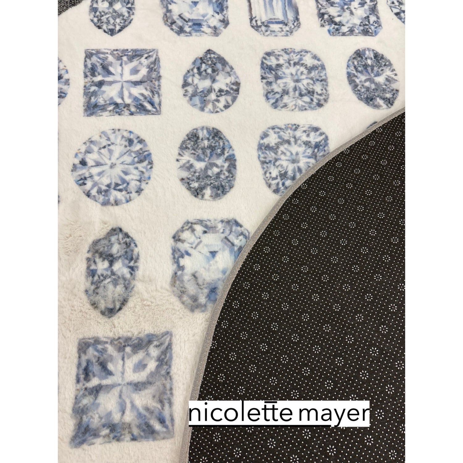 Bougie Diamonds Ice Round Cloud Washables Rug