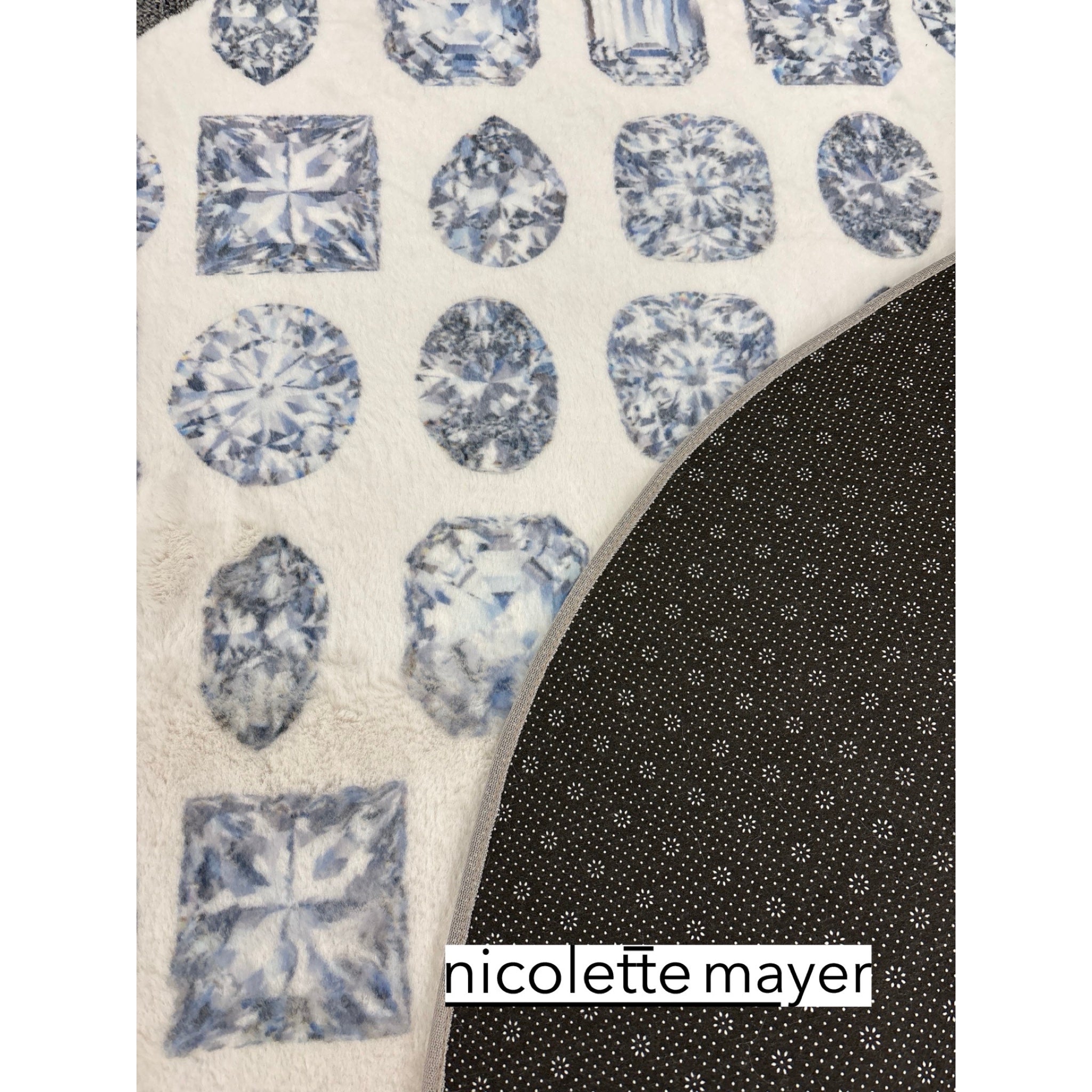 Bougie Diamonds Ice Round Cloud Washables Rug