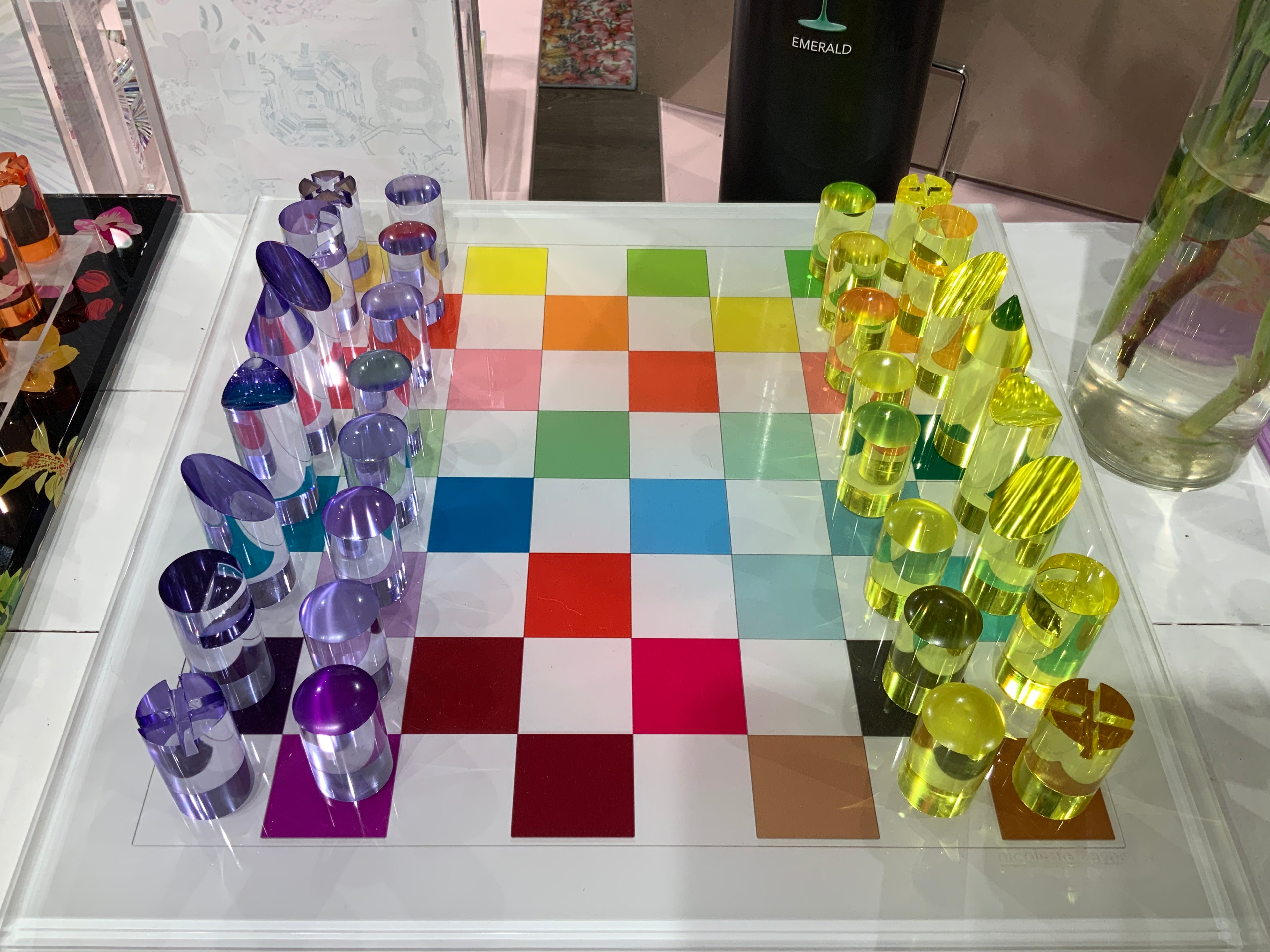 Checkerboard Colors Acrylic Chess - nicolettemayer.com