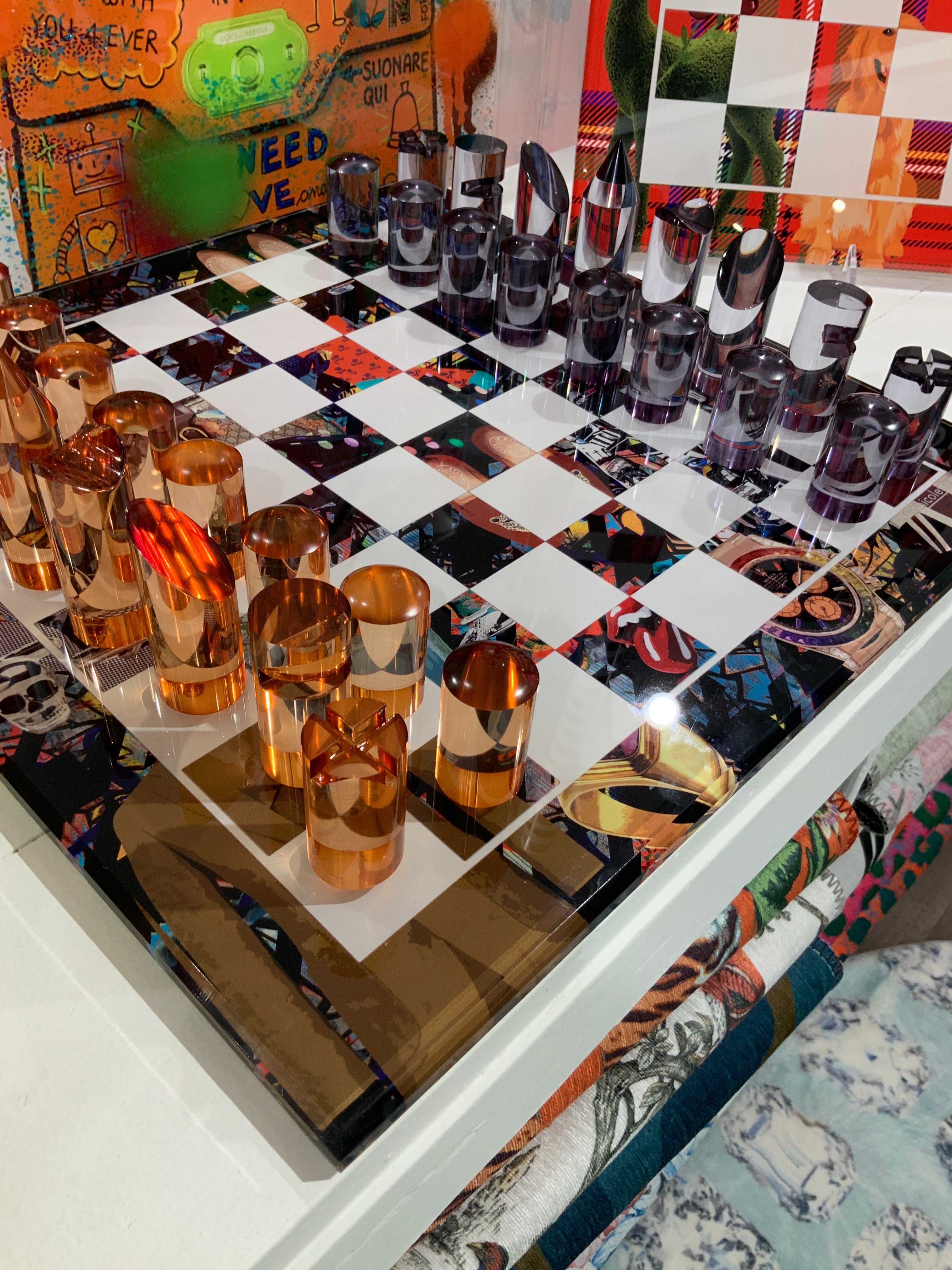 Bougie Men Metal Acrylic Chess