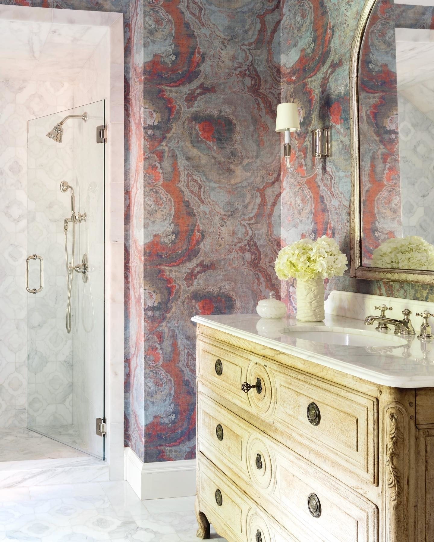 Agate Amber Grasscloth Printed Wallpaper