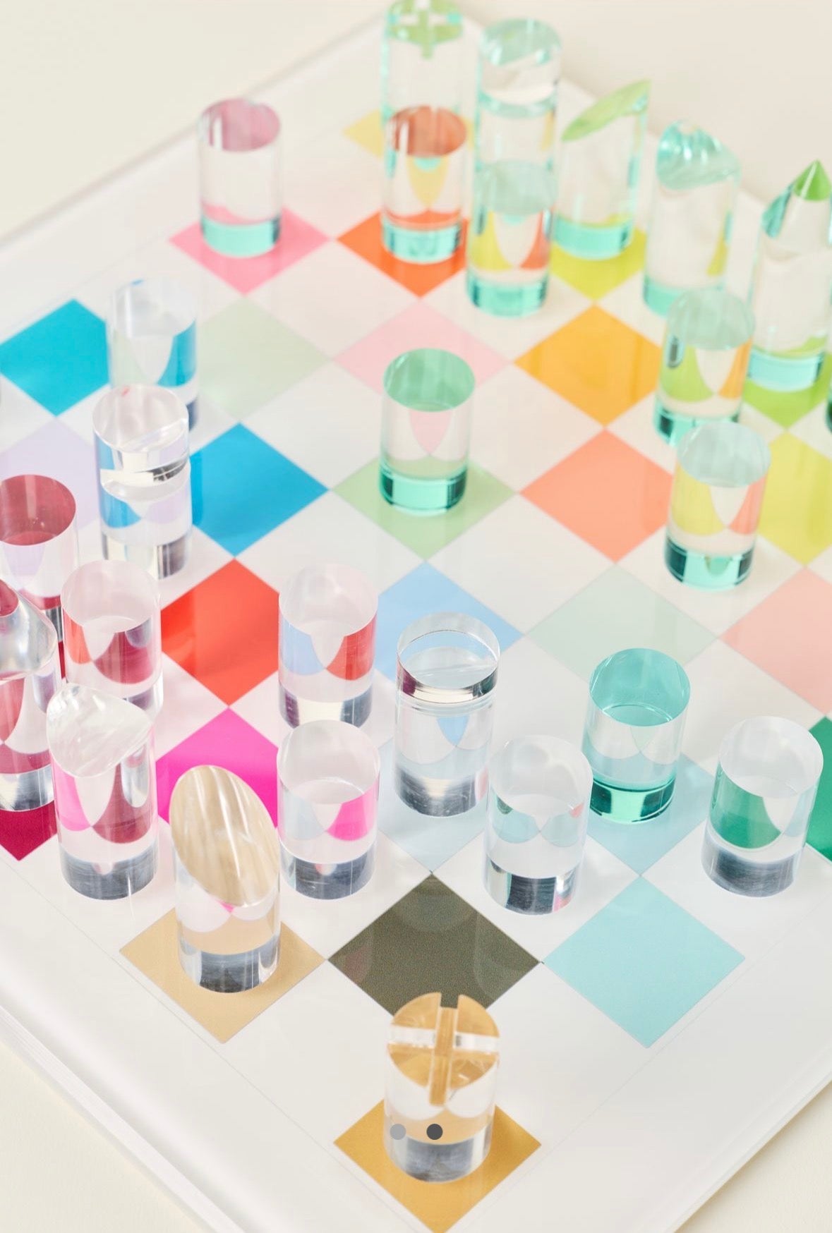 Checkerboard Colors Acrylic Chess - nicolettemayer.com