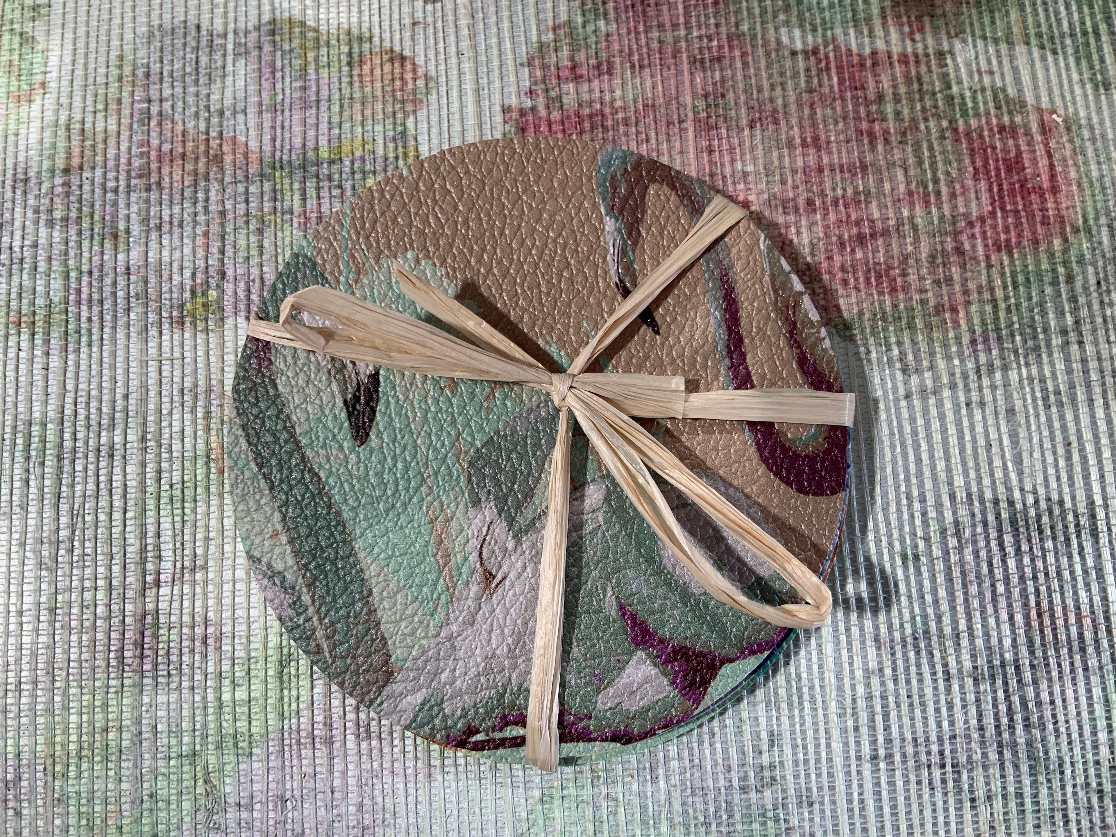 Palm Springs Vegan Leather Round Coasters