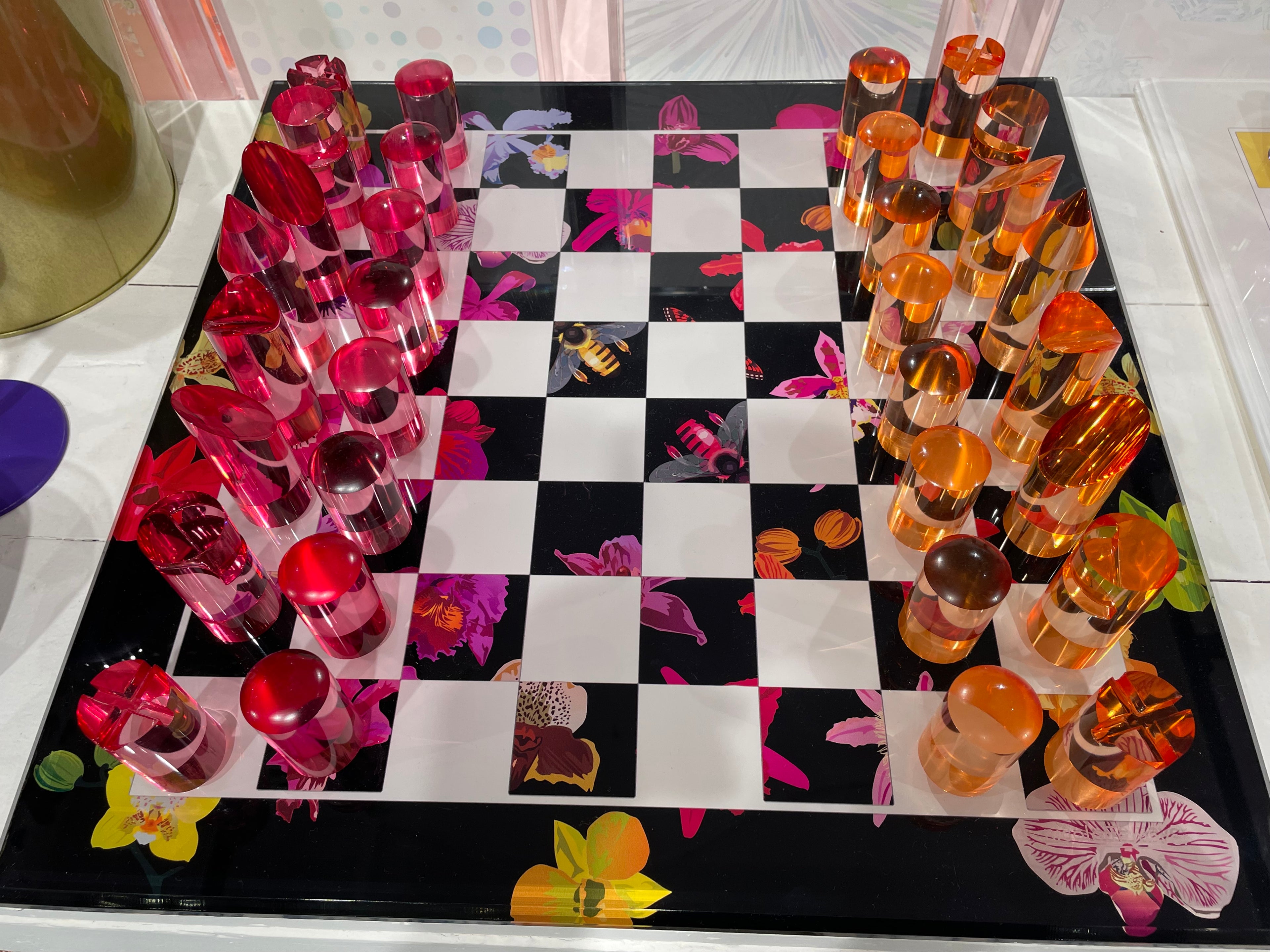 Precise Orchid Noir Acrylic Chess