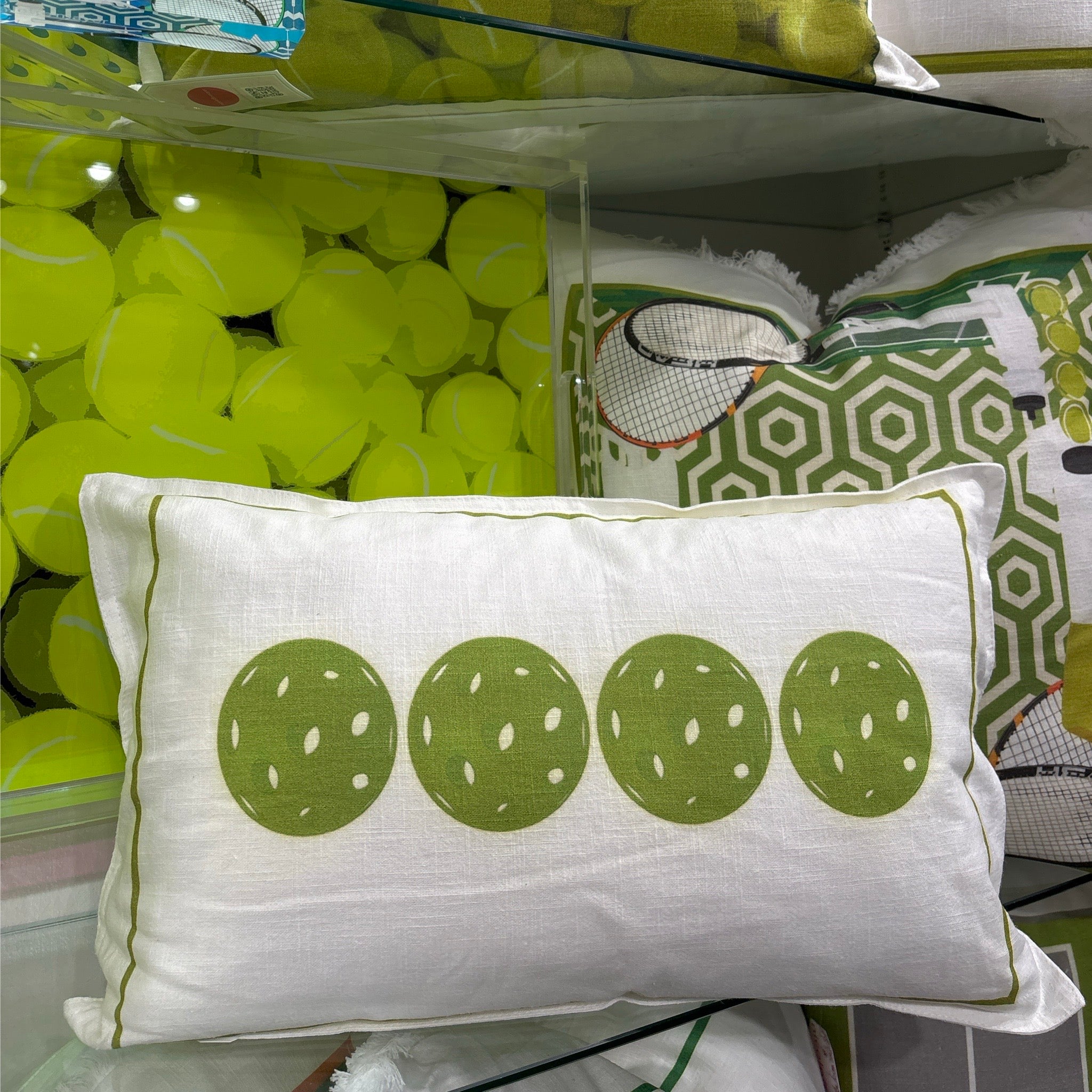 Pickelballs Acid Green 20x12 White Flange Pillow