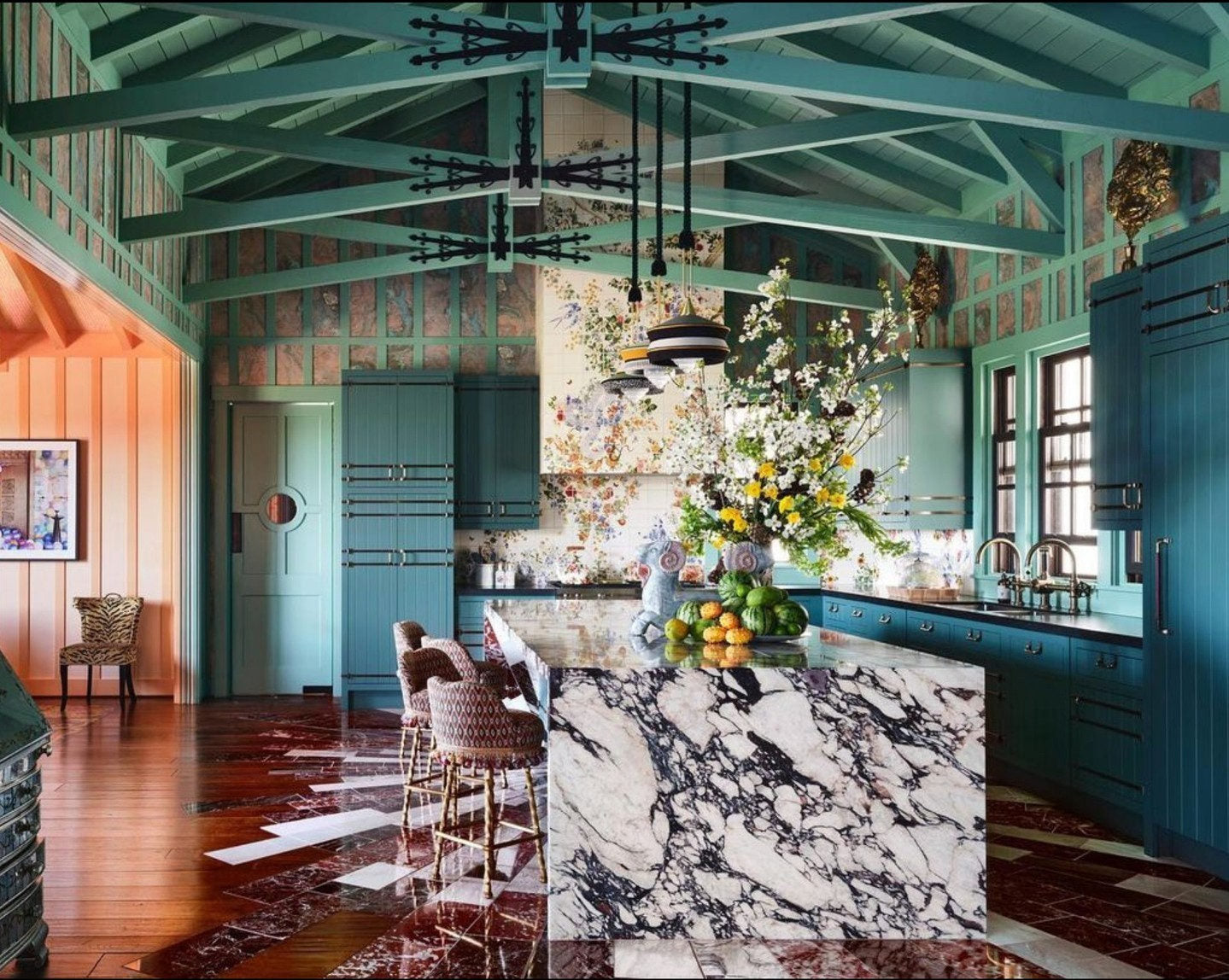 Agate Amber Grasscloth Printed Wallpaper