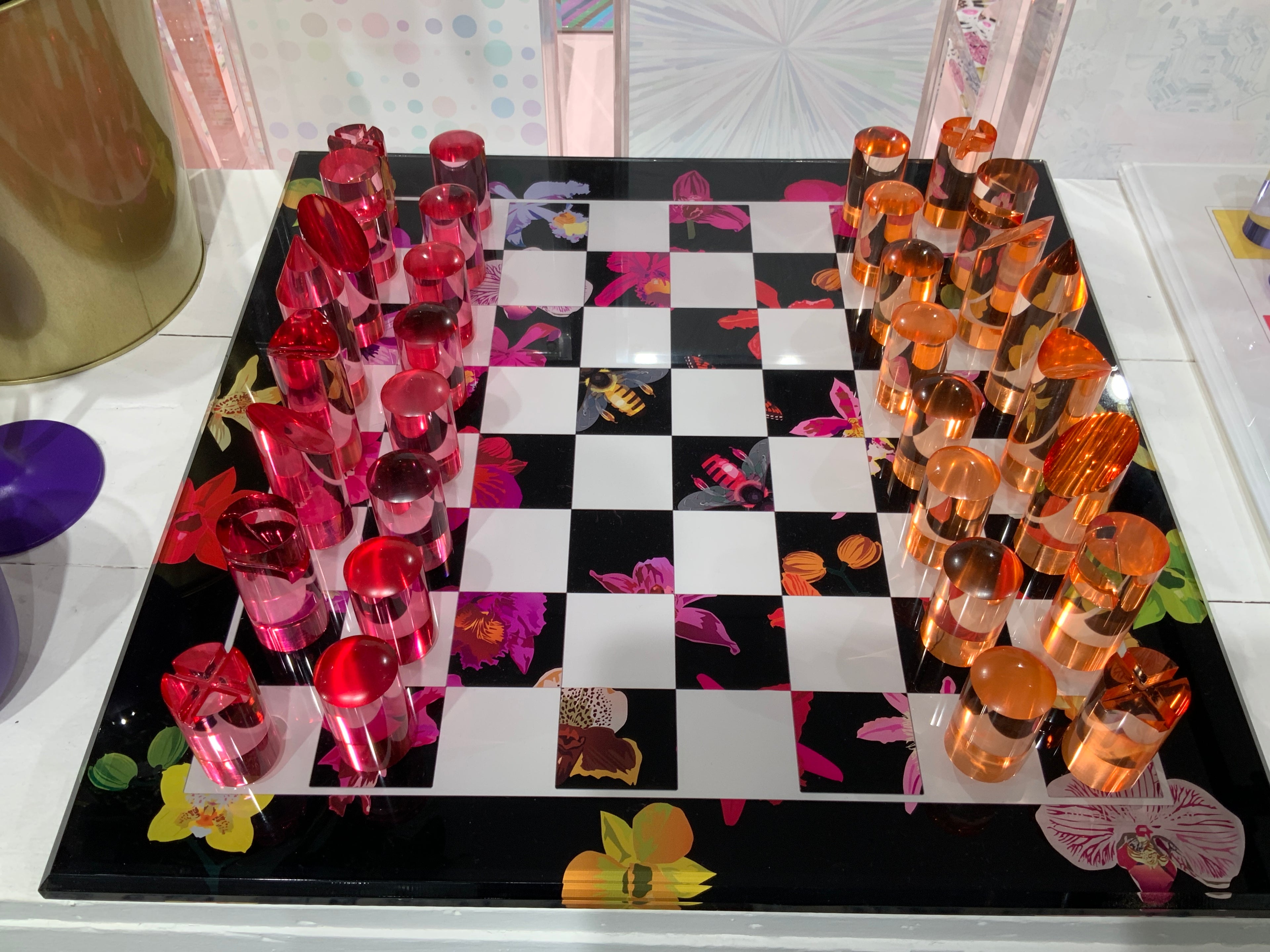Precise Orchid White Acrylic Chess