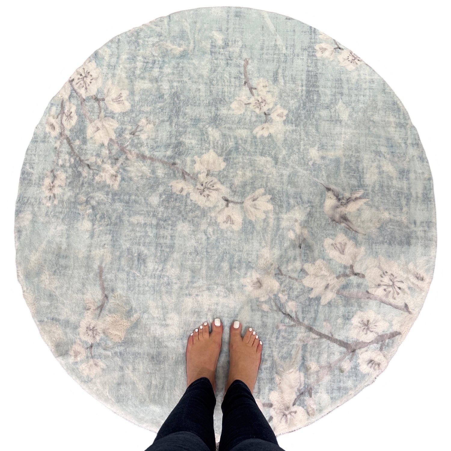 Blossom Fantasia Sky Round Cloud Washable Rug