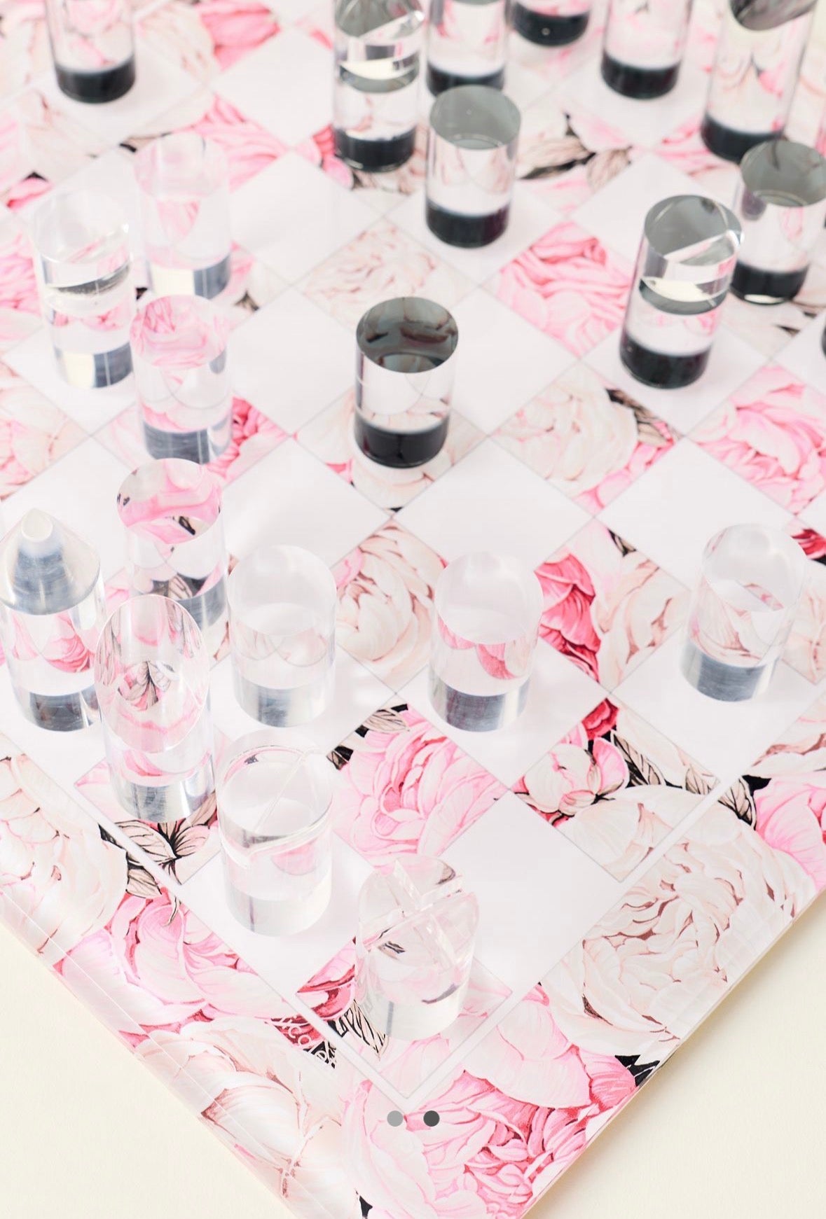 Peony Soft Pink Acrylic Chess - nicolettemayer.com