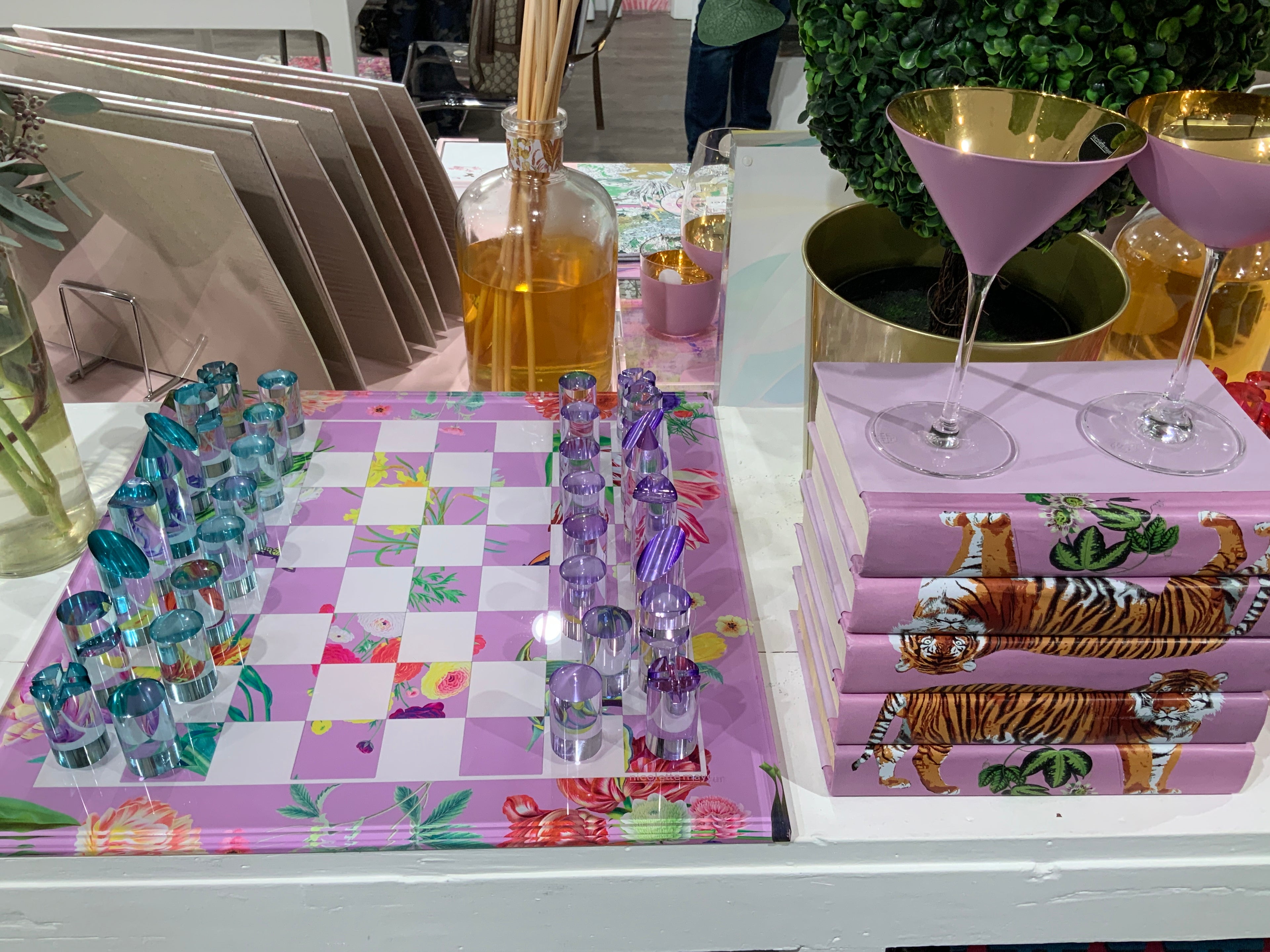 Flora Fauna Orchid Acrylic Chess