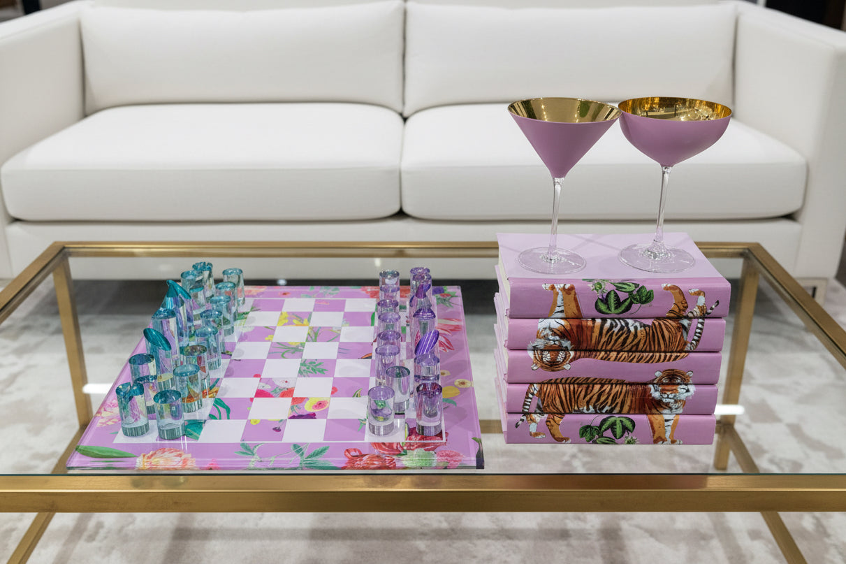 Flora Fauna Orchid Acrylic Chess - nicolettemayer.com
