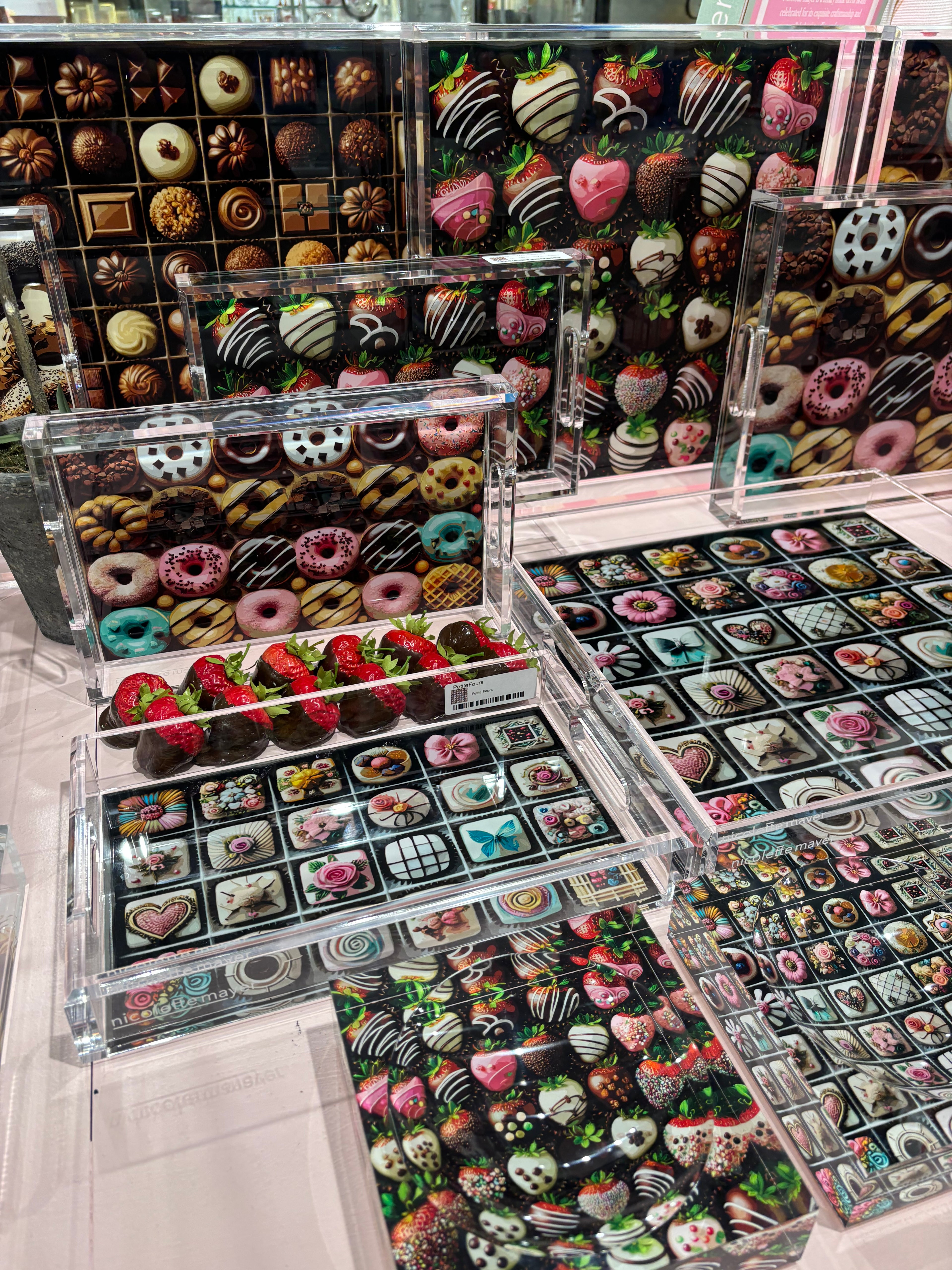 Chocolate Covered Strawberries Acrylic Candy Catchall Dish - nicolettemayer.com