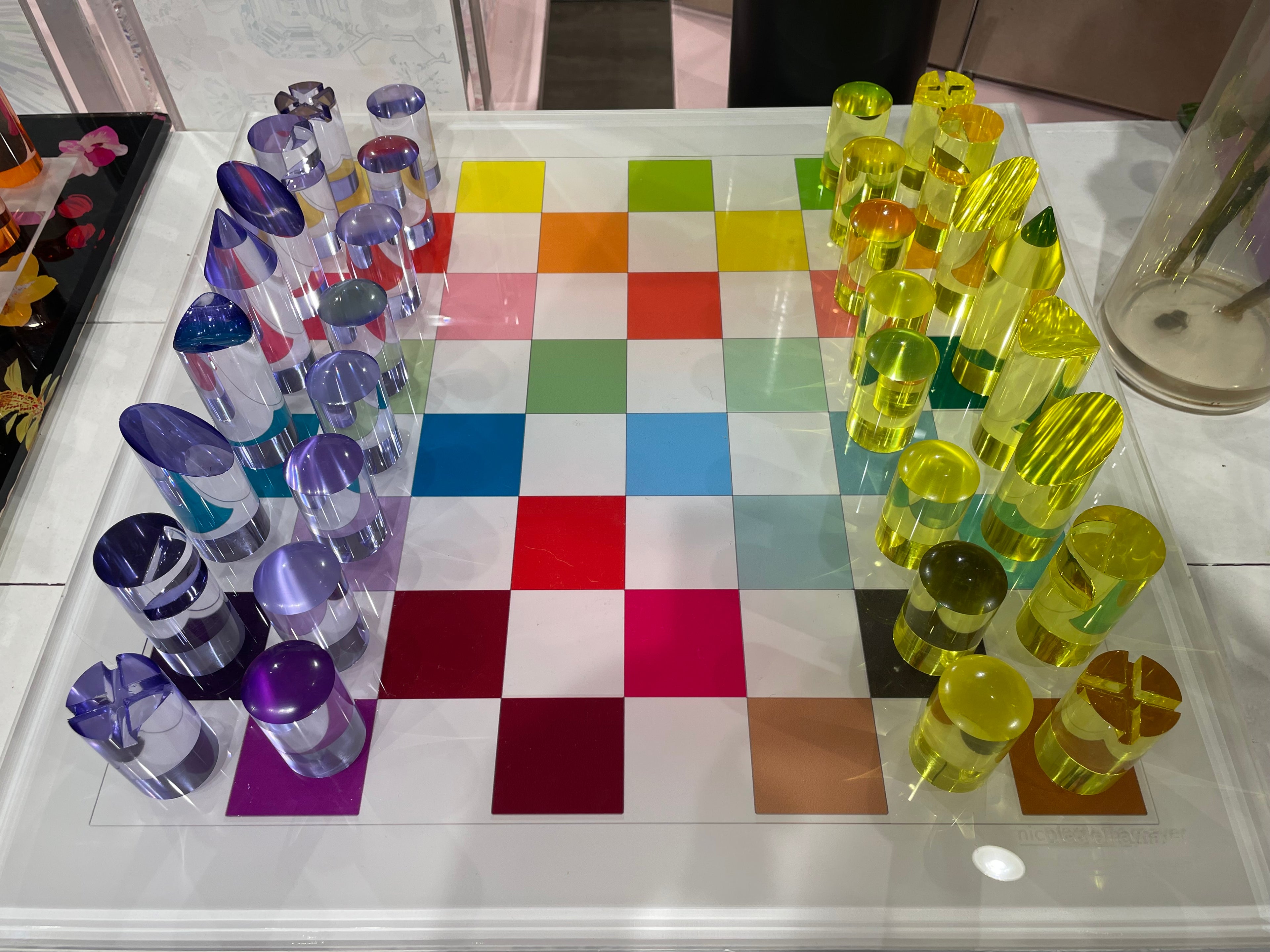 Checkerboard Colors Acrylic Chess - nicolettemayer.com