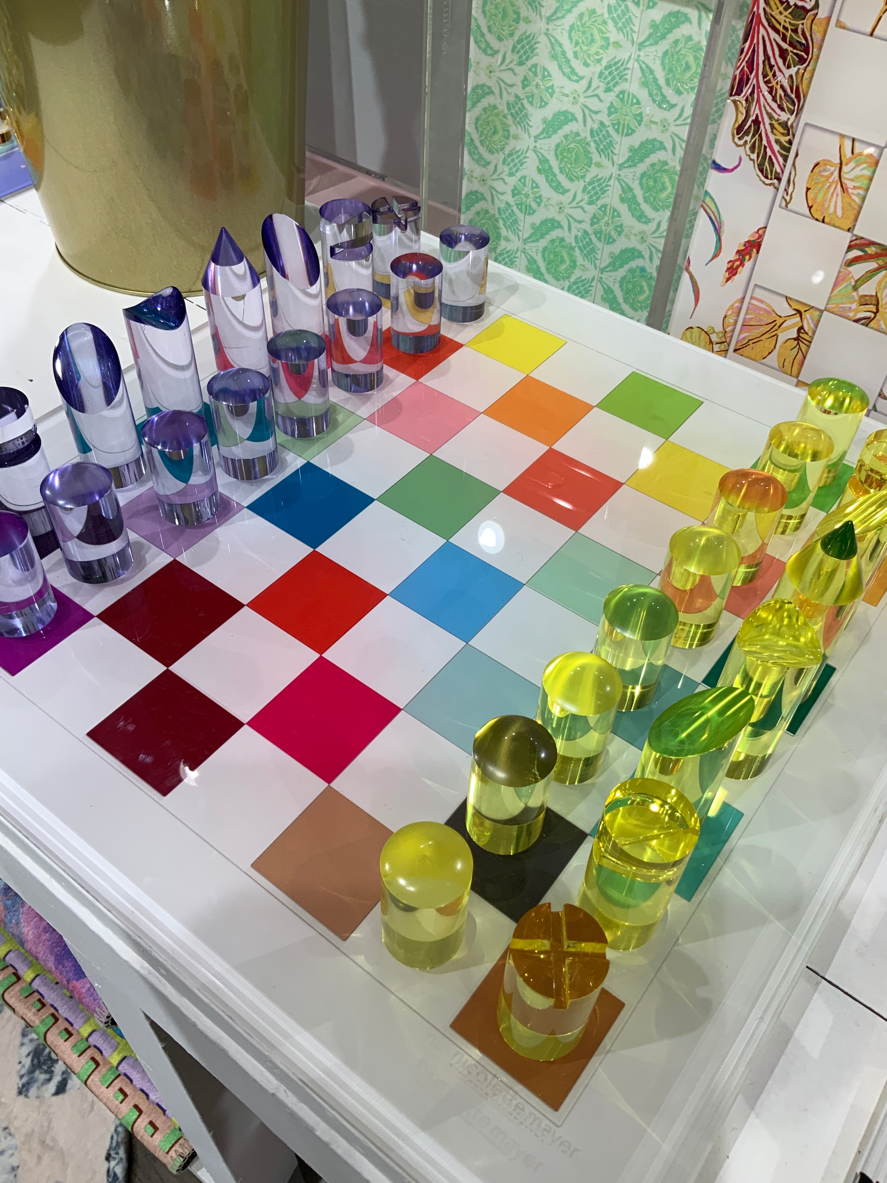 Checkerboard Colors Acrylic Chess - nicolettemayer.com