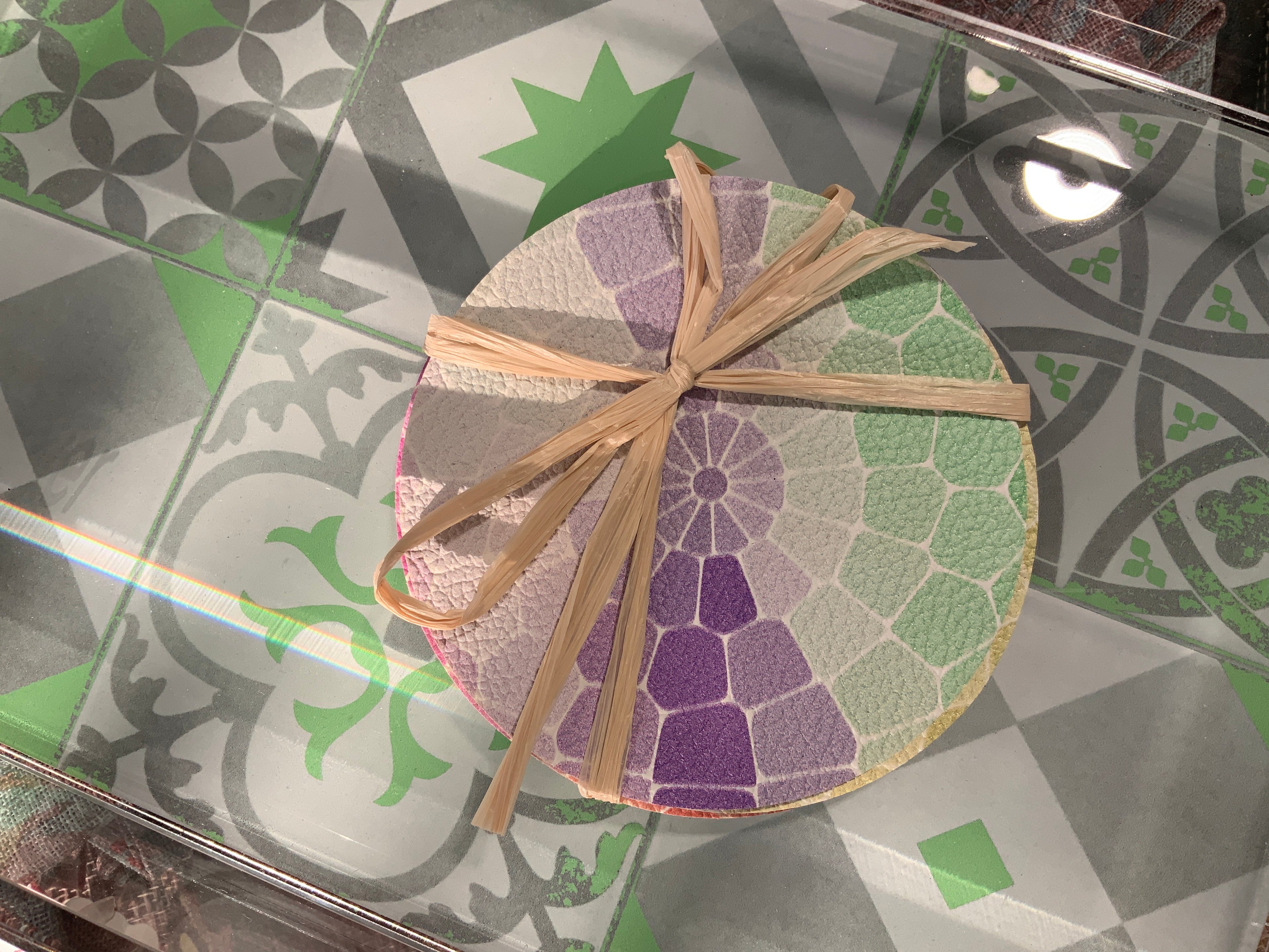 Mosaico Vegan Leather Round Coasters