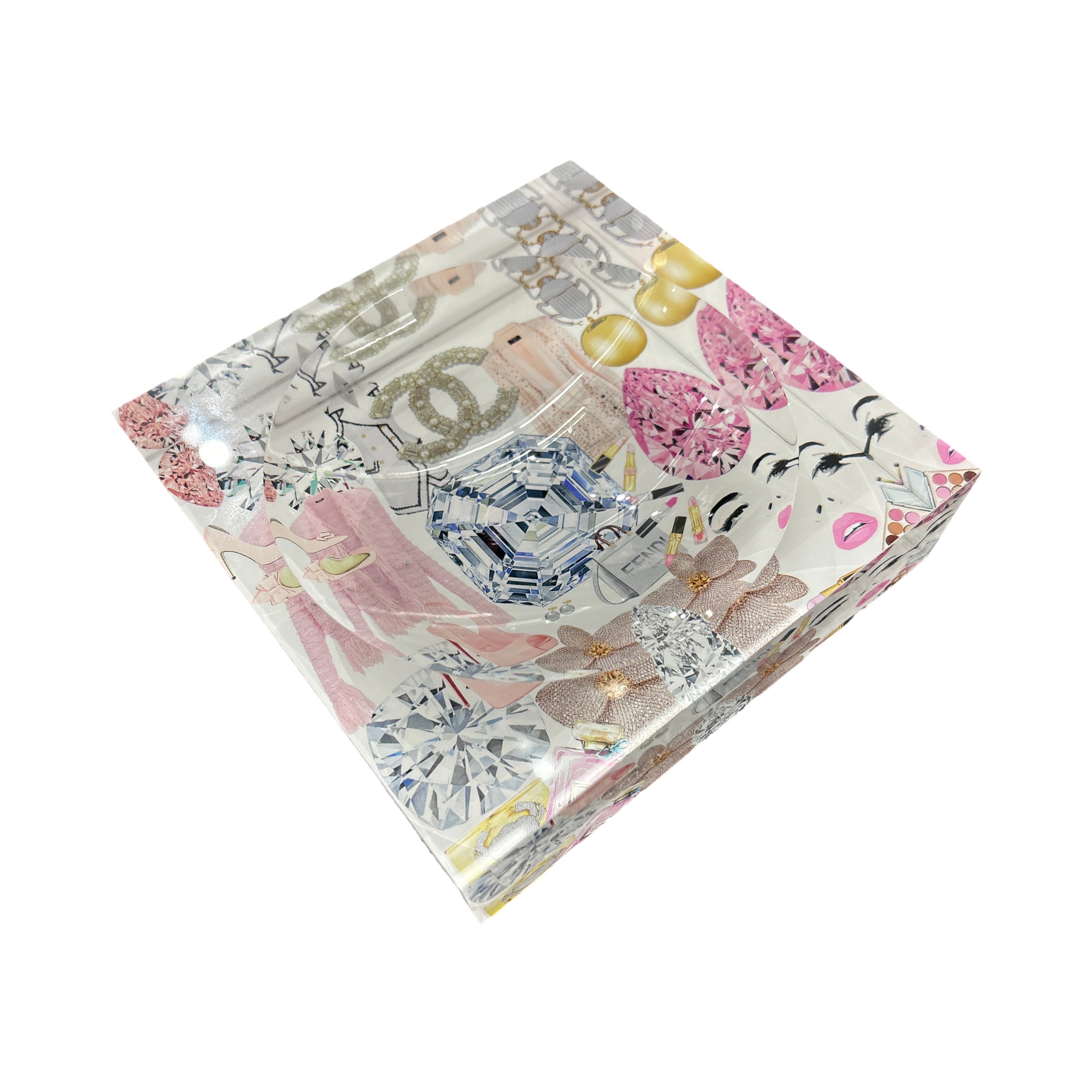 Bougie Women Nuevo Pink White Acrylic Candy Catchall Dish