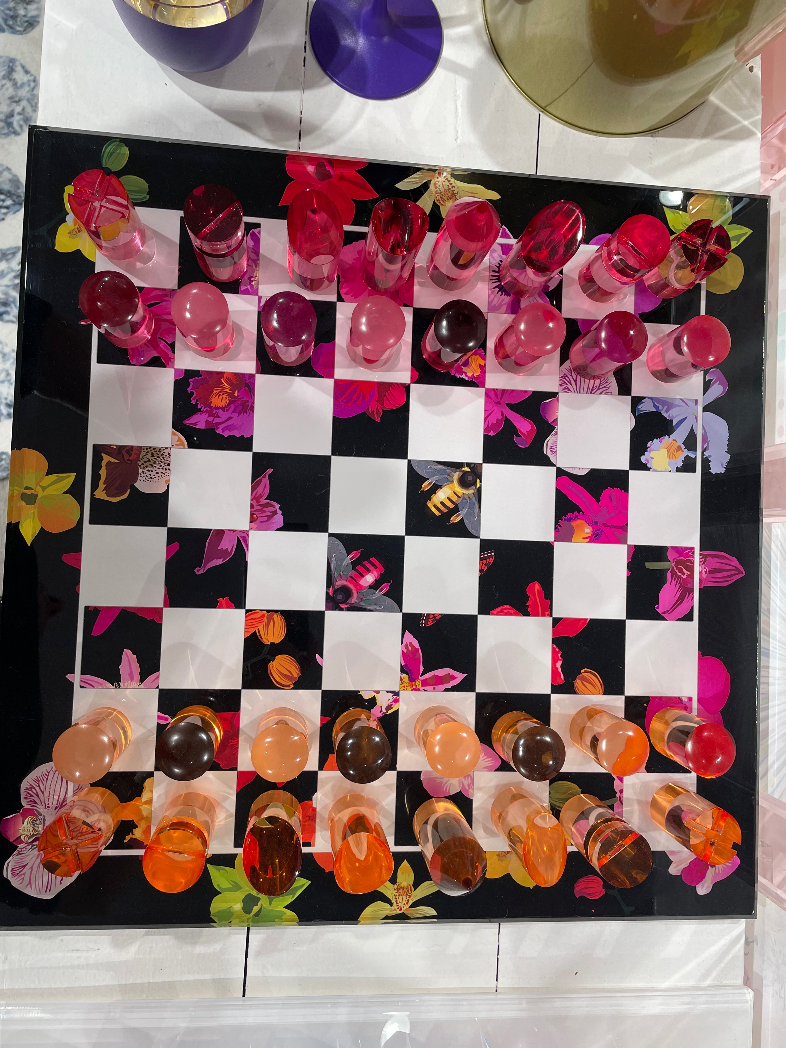 Precise Orchid White Acrylic Chess