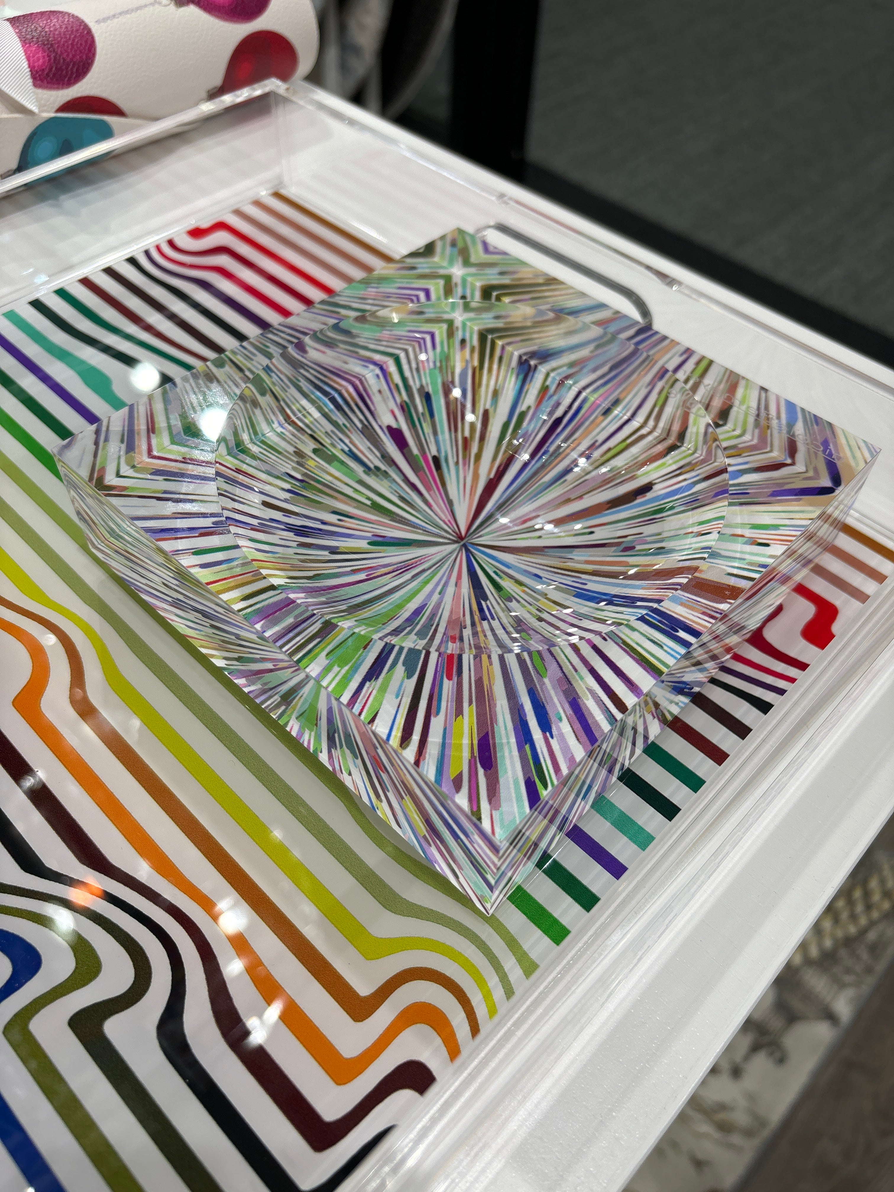 Fireworks White Acrylic Candy Catchall Dish