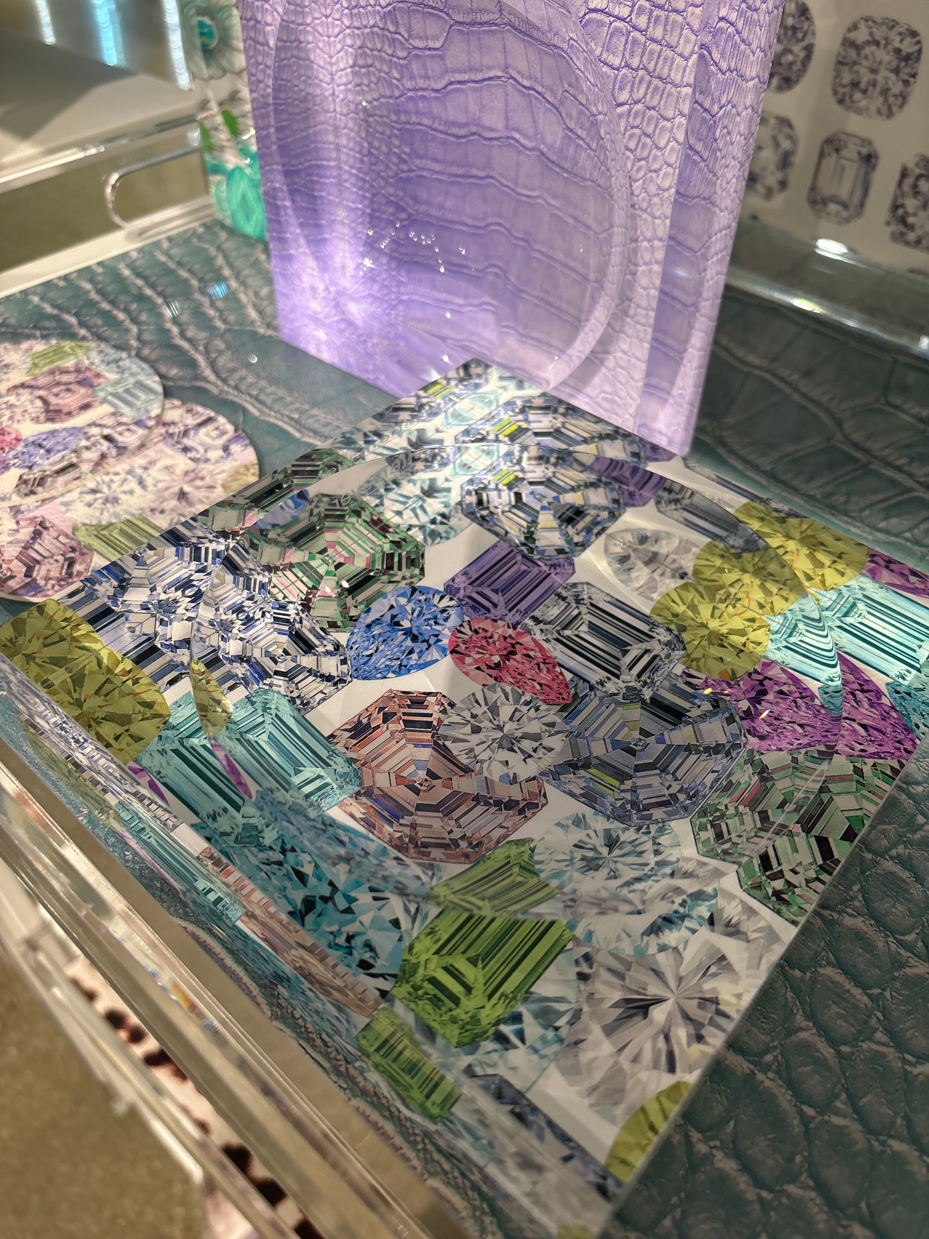 Rocks on White Acrylic Candy Catchall Dish