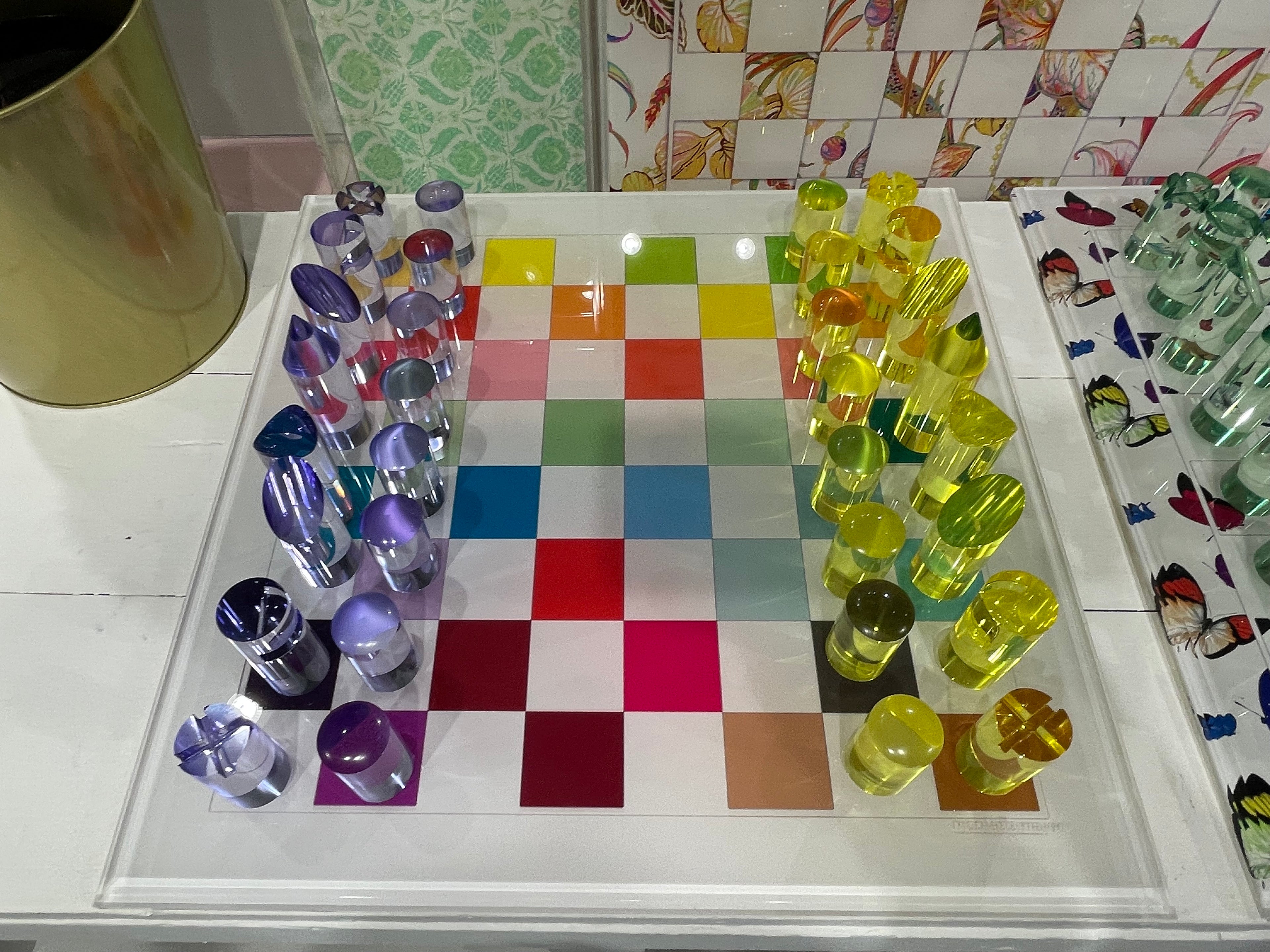 Checkerboard Colors Acrylic Chess - nicolettemayer.com