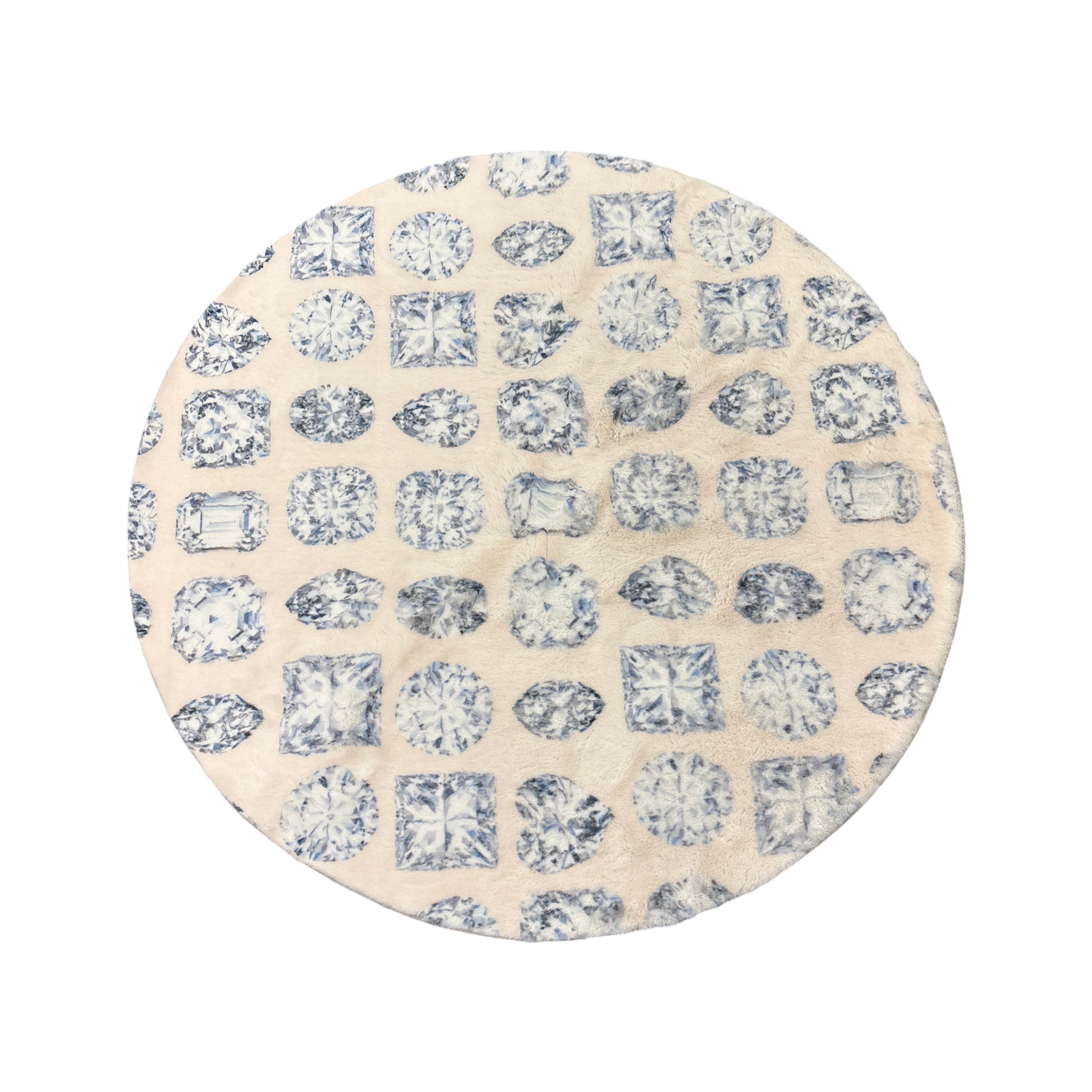 Bougie Diamonds Lux Blush Round Cloud Washable Rug