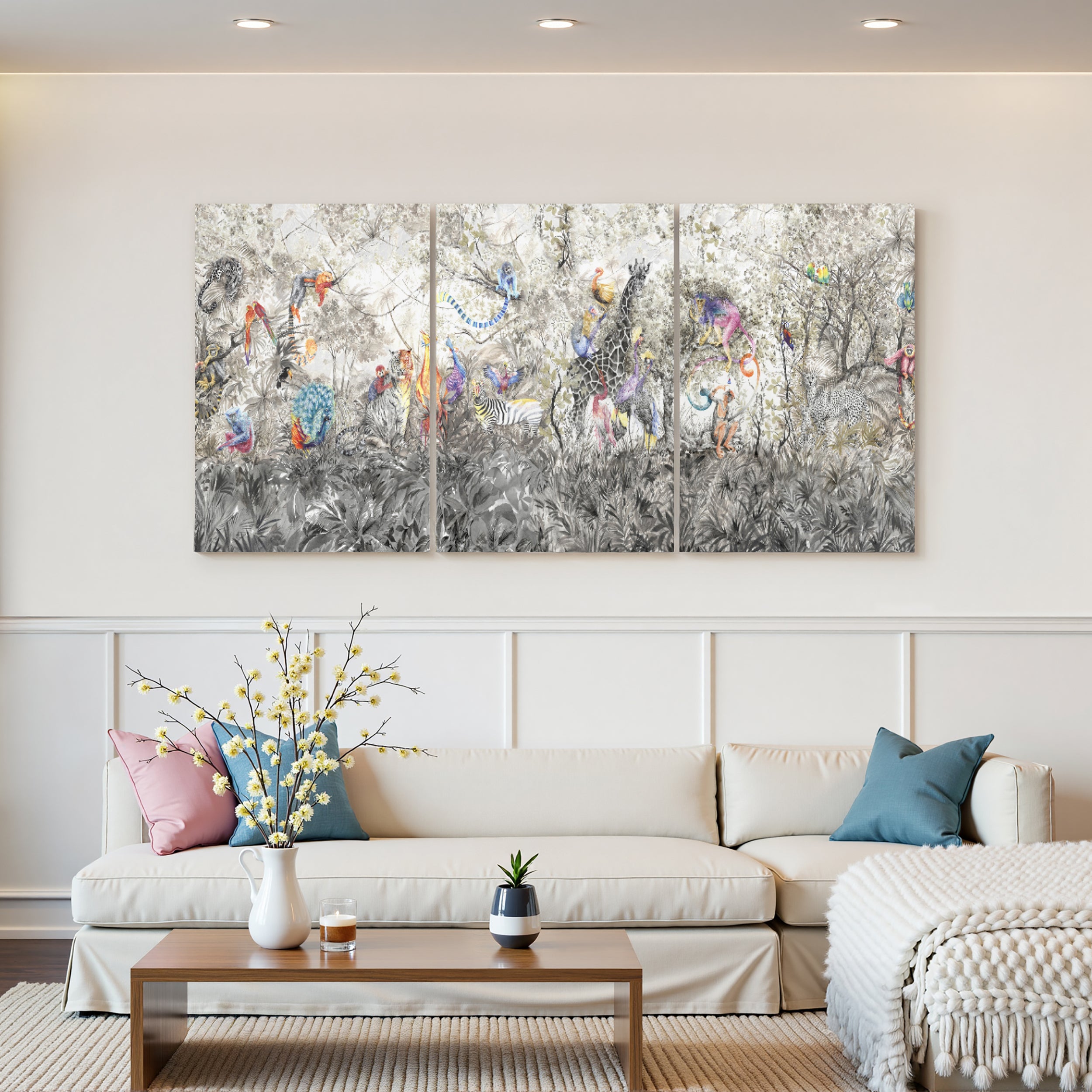 Arcadia Acrylic Triptych – Set of 3 Modern Wall Art Panels - nicolettemayer.com
