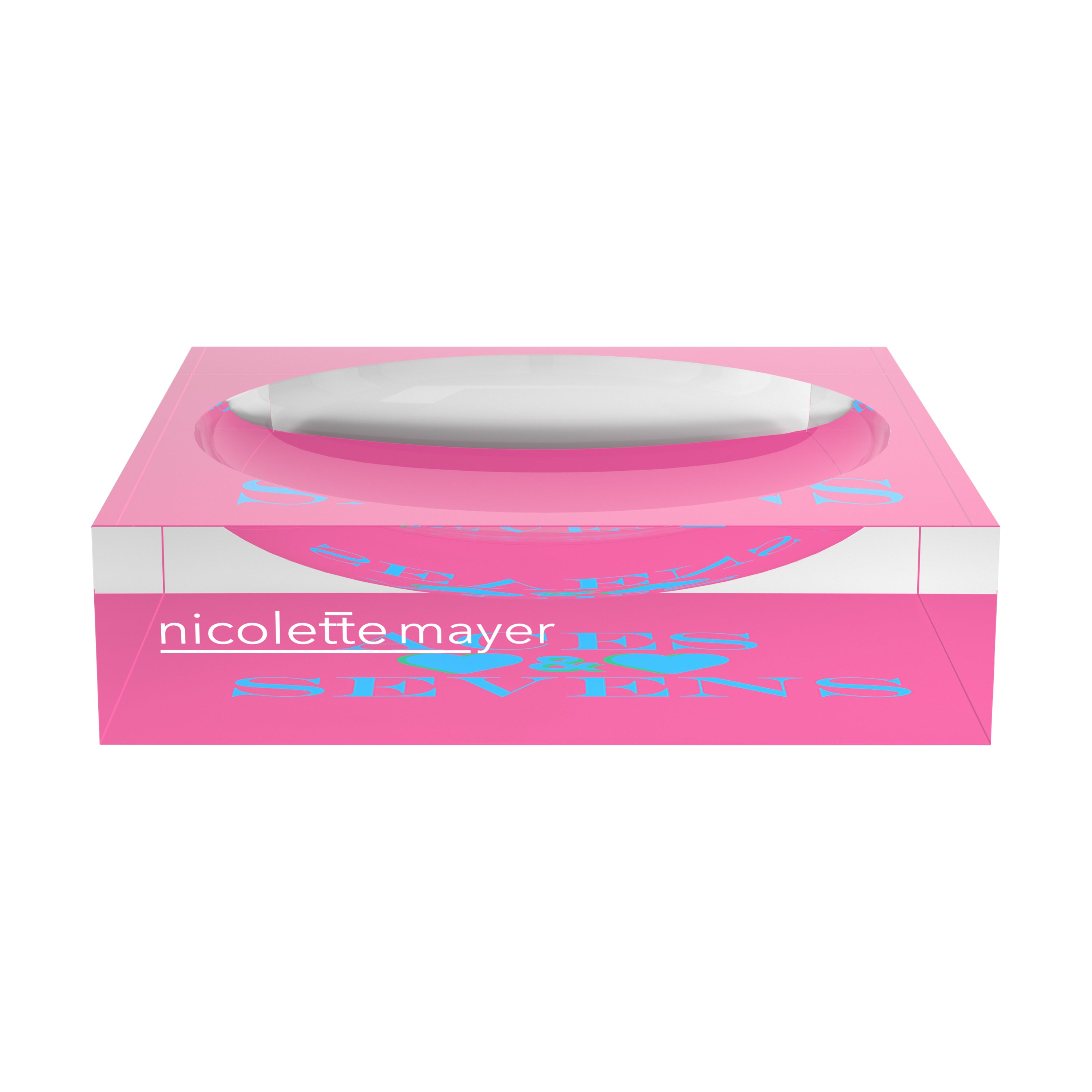 Canasta Aces And Sevens Pink Blue Canasta Candy Catchall Dish