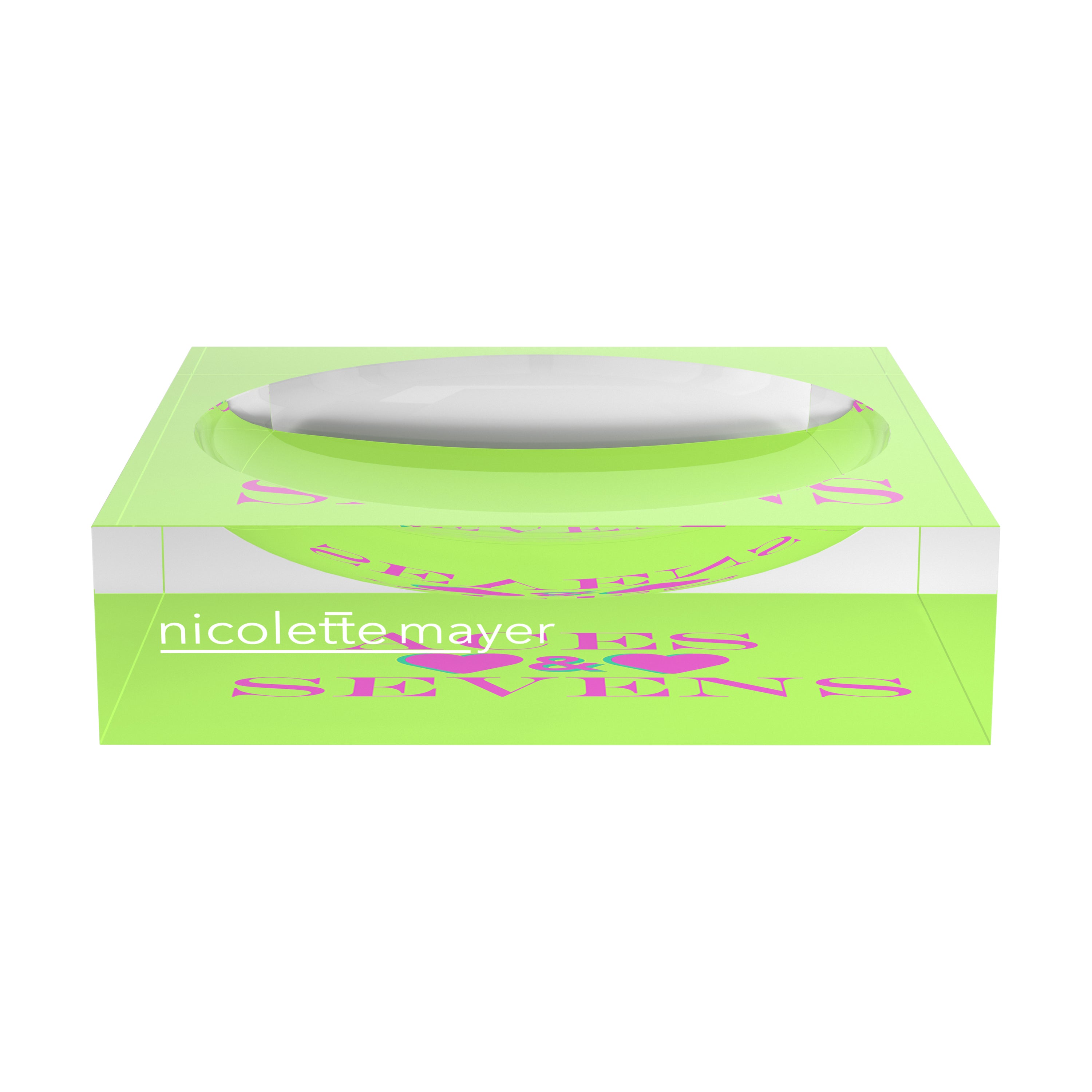 Canasta Aces And Sevens Key Lime Pink Candy Catchall Dish