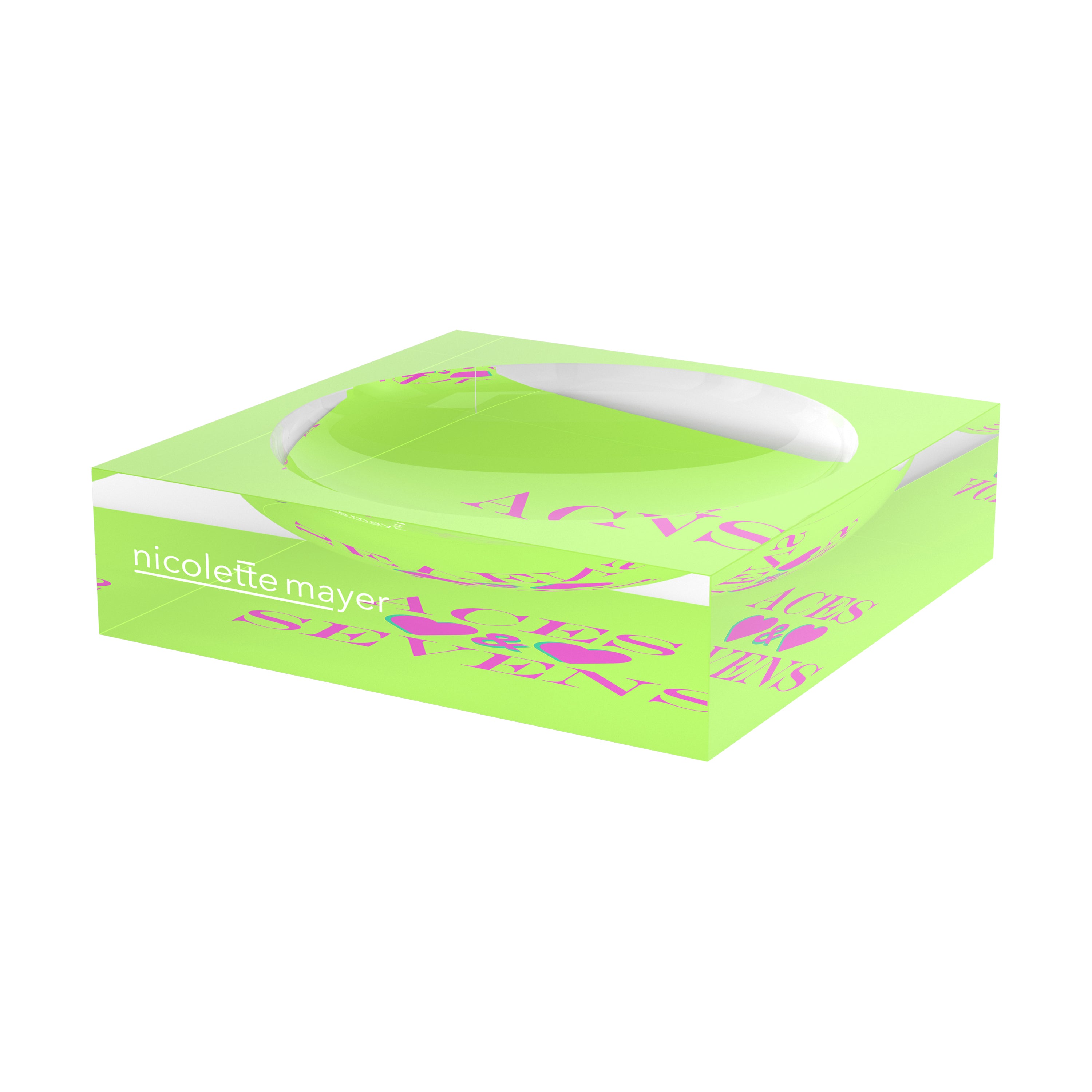 Canasta Aces And Sevens Key Lime Pink Candy Catchall Dish