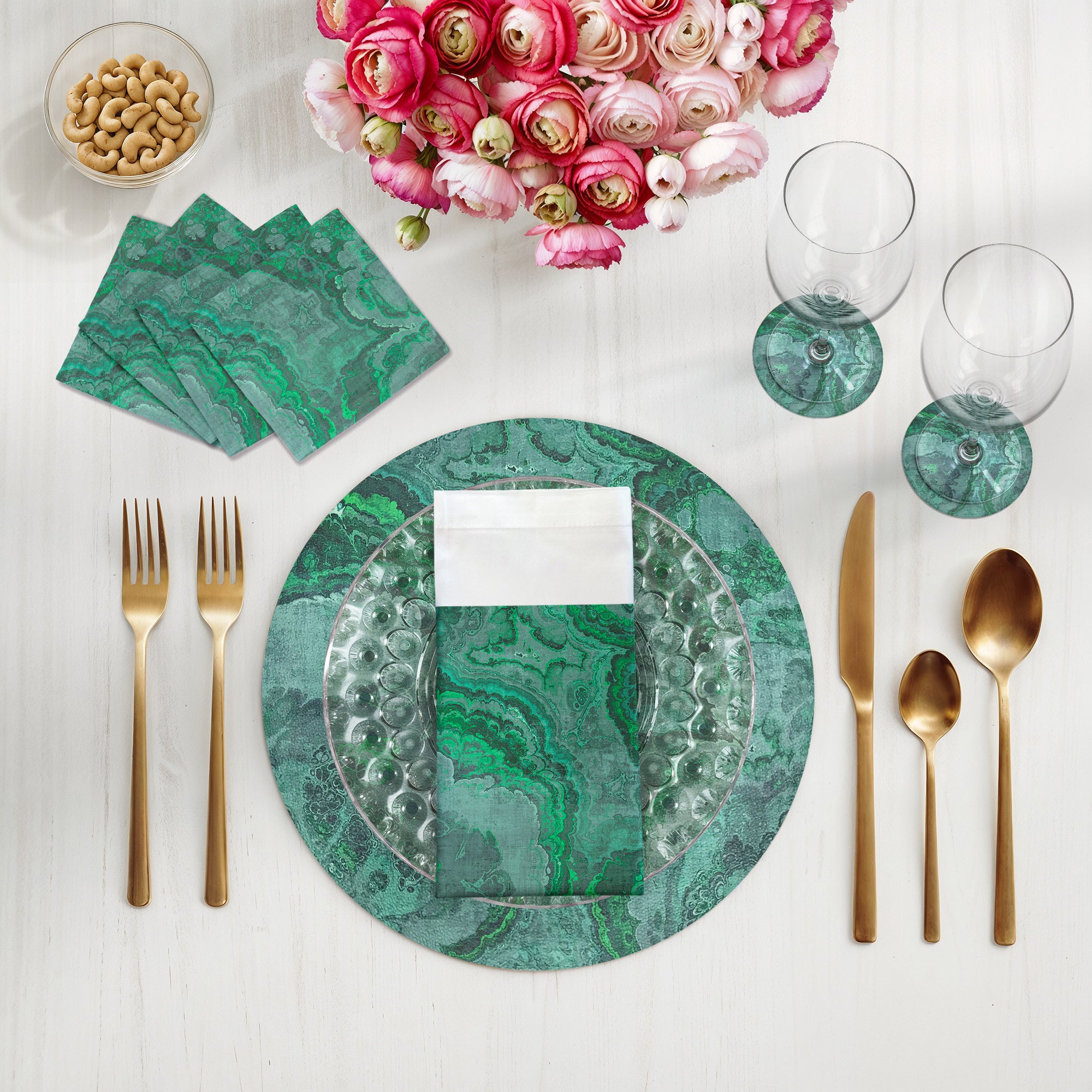 Agate Vegan Leather Round Pebble Placemat - nicolettemayer.com