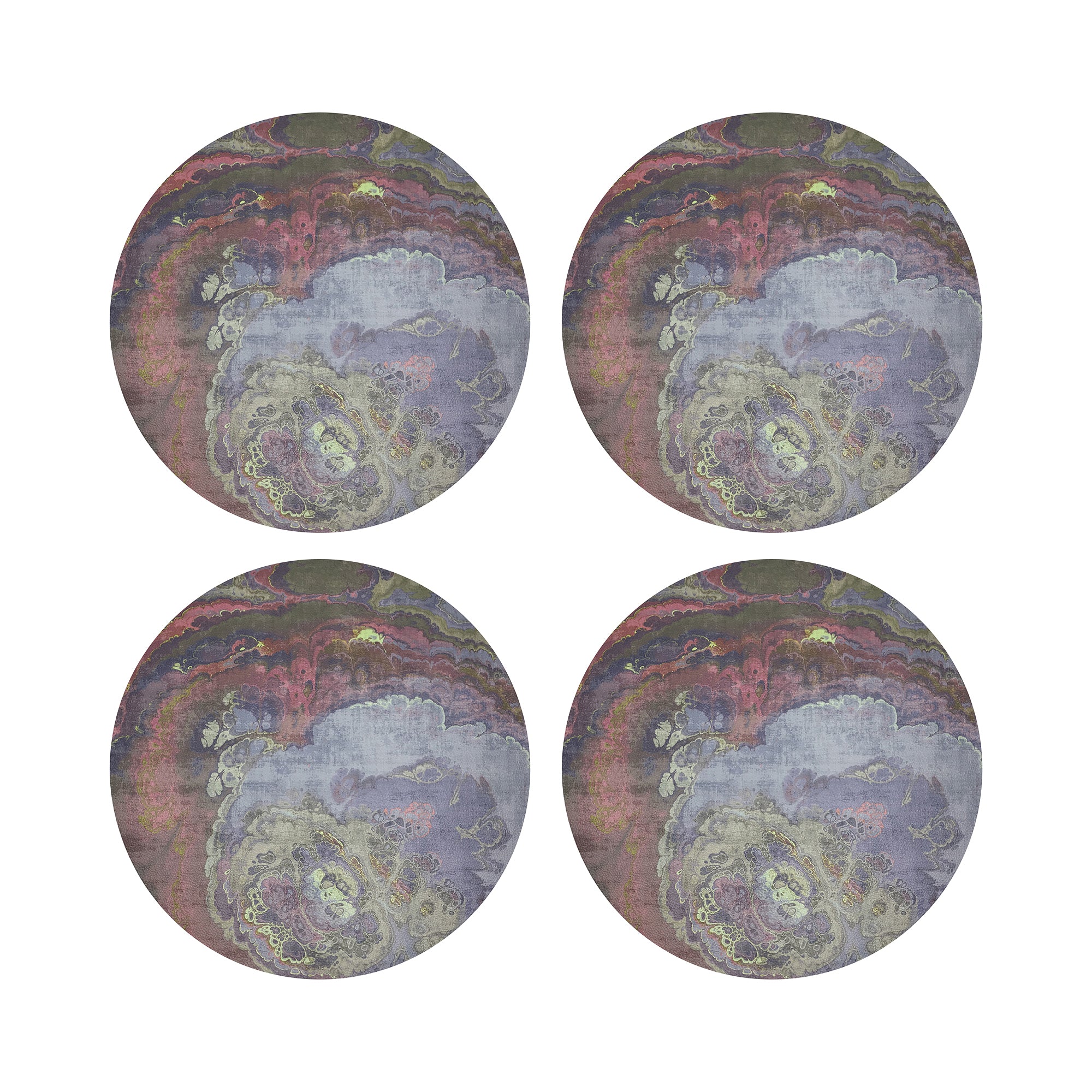 Agate Vegan Leather Round Coasters