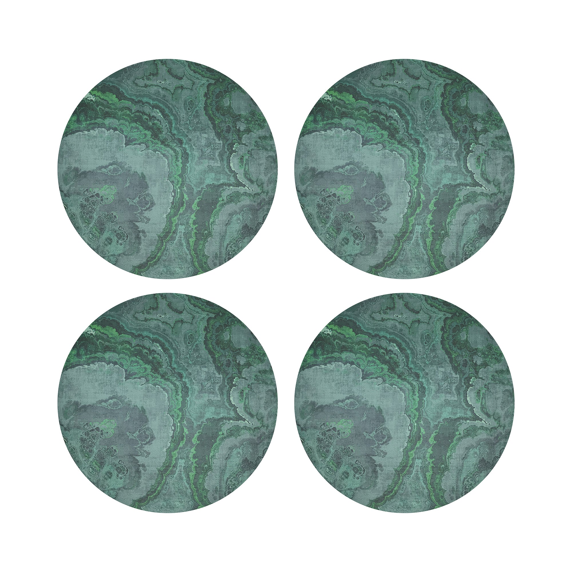 Agate Malachite 16" Round Pebble Placemats, Set Of 4 - nicolettemayer.com