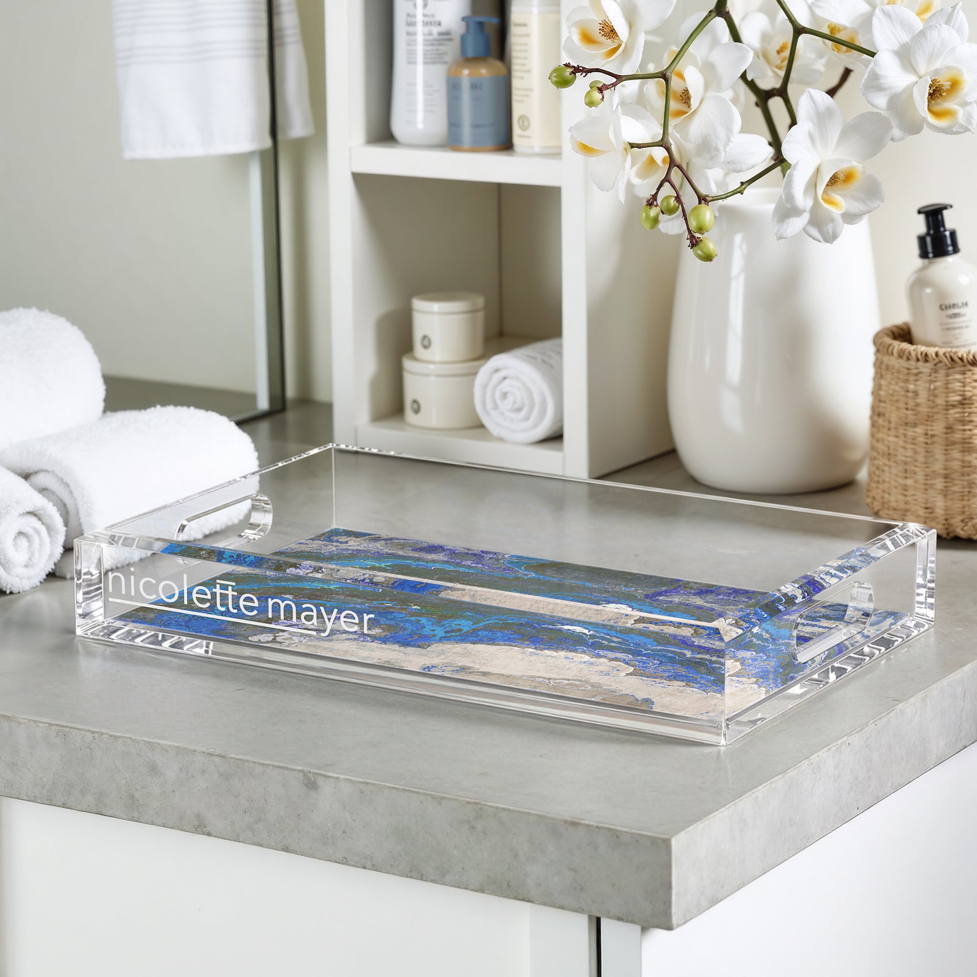 Agate Sodalite 12.5X7.75 Acrylic Tray - nicolettemayer.com