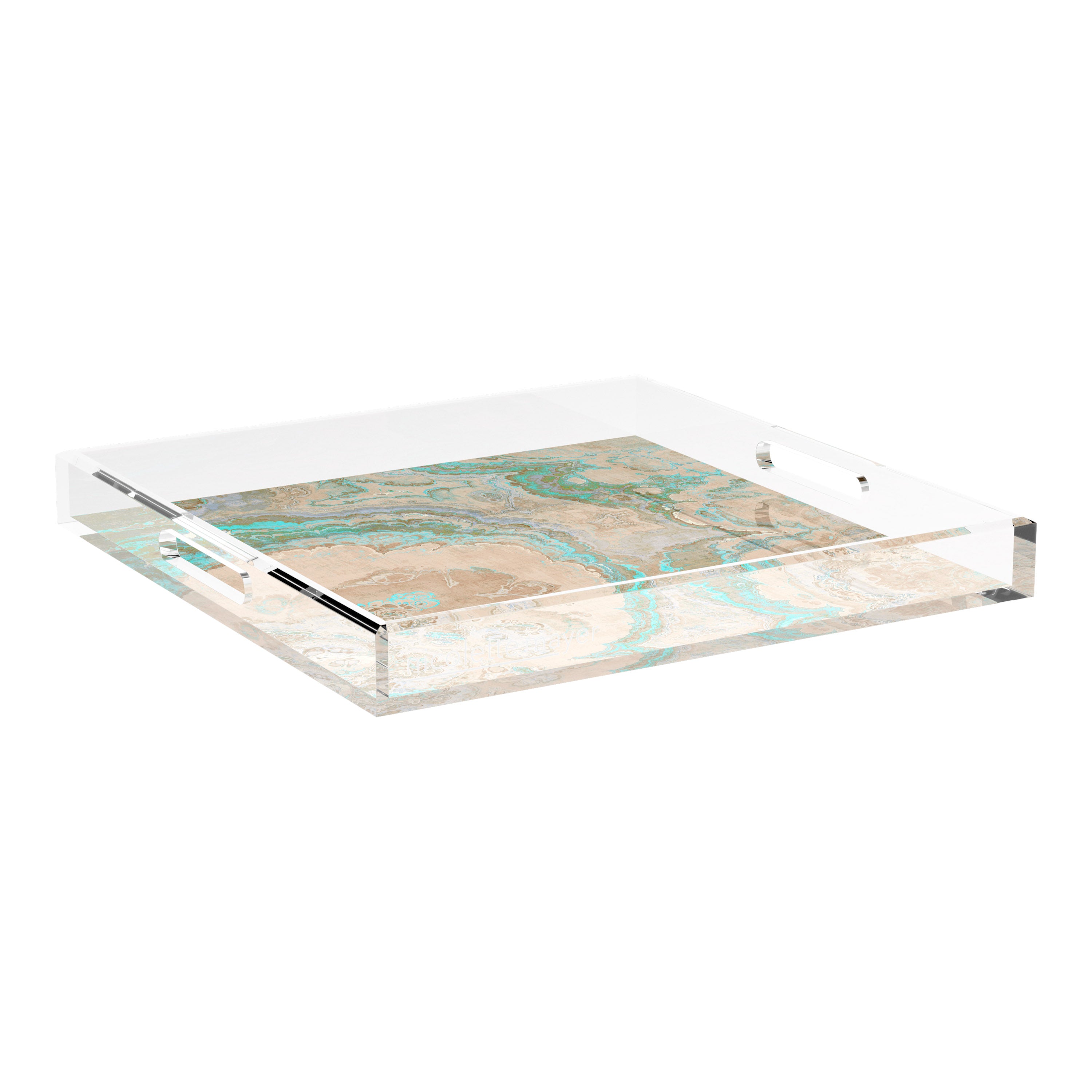 Agate Clay 18X18 Acrylic Tray - nicolettemayer.com