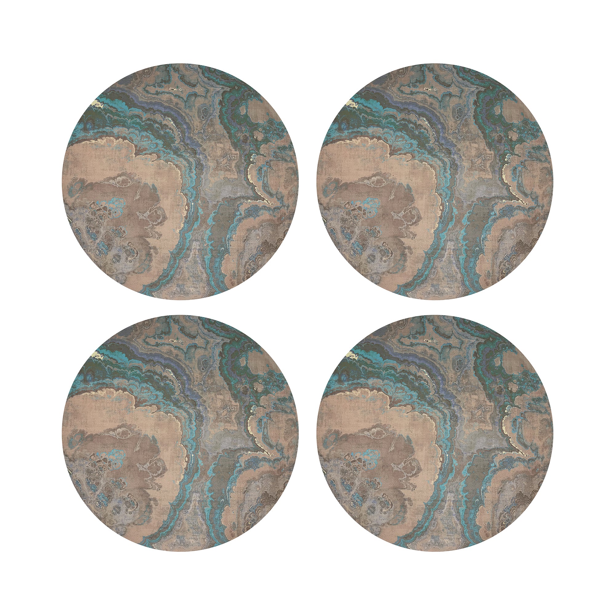 Agate Clay 16" Round Pebble Placemats, Set of 4 - nicolettemayer.com