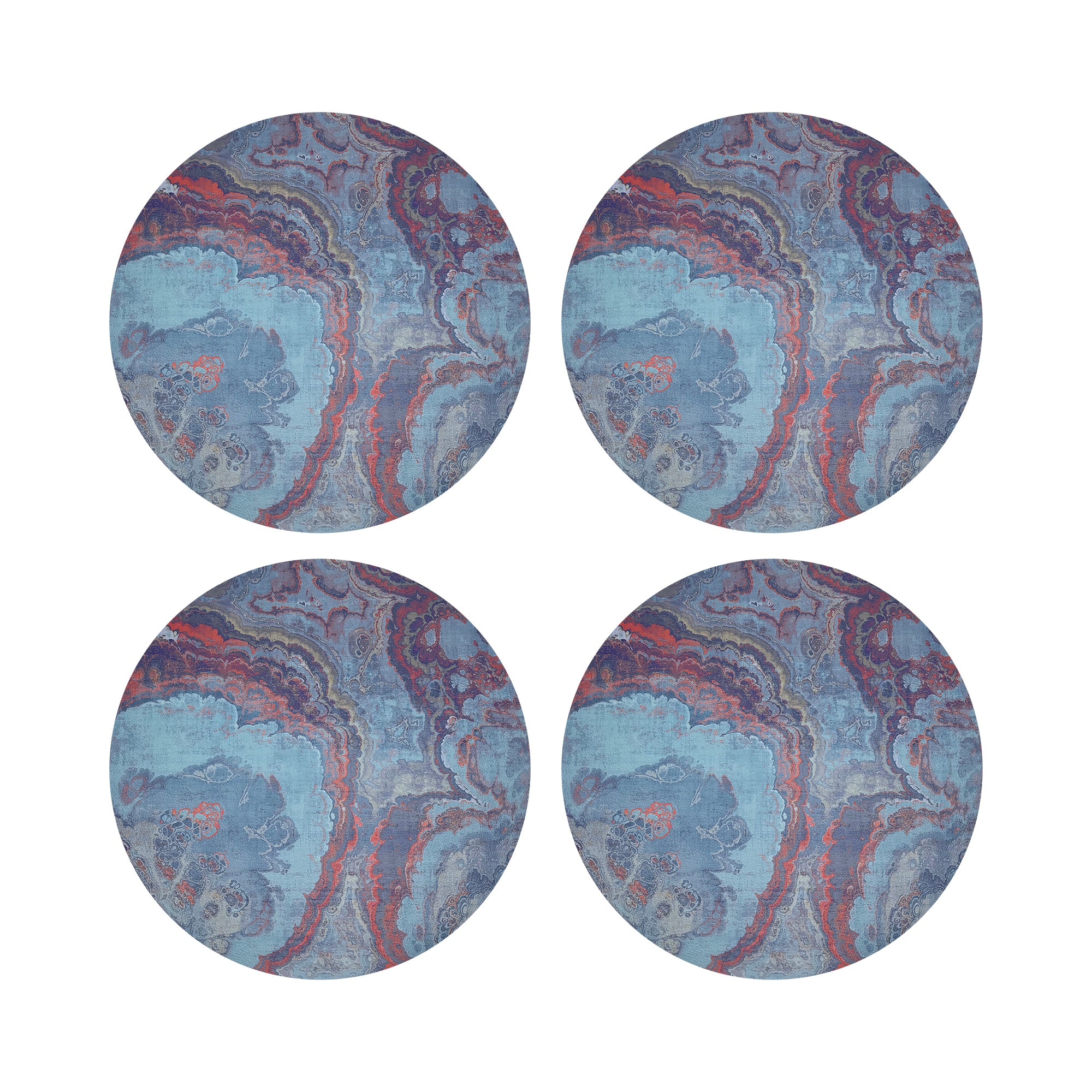 Agate Lava 16" Round Pebble Placemats, Set of 4 - nicolettemayer.com