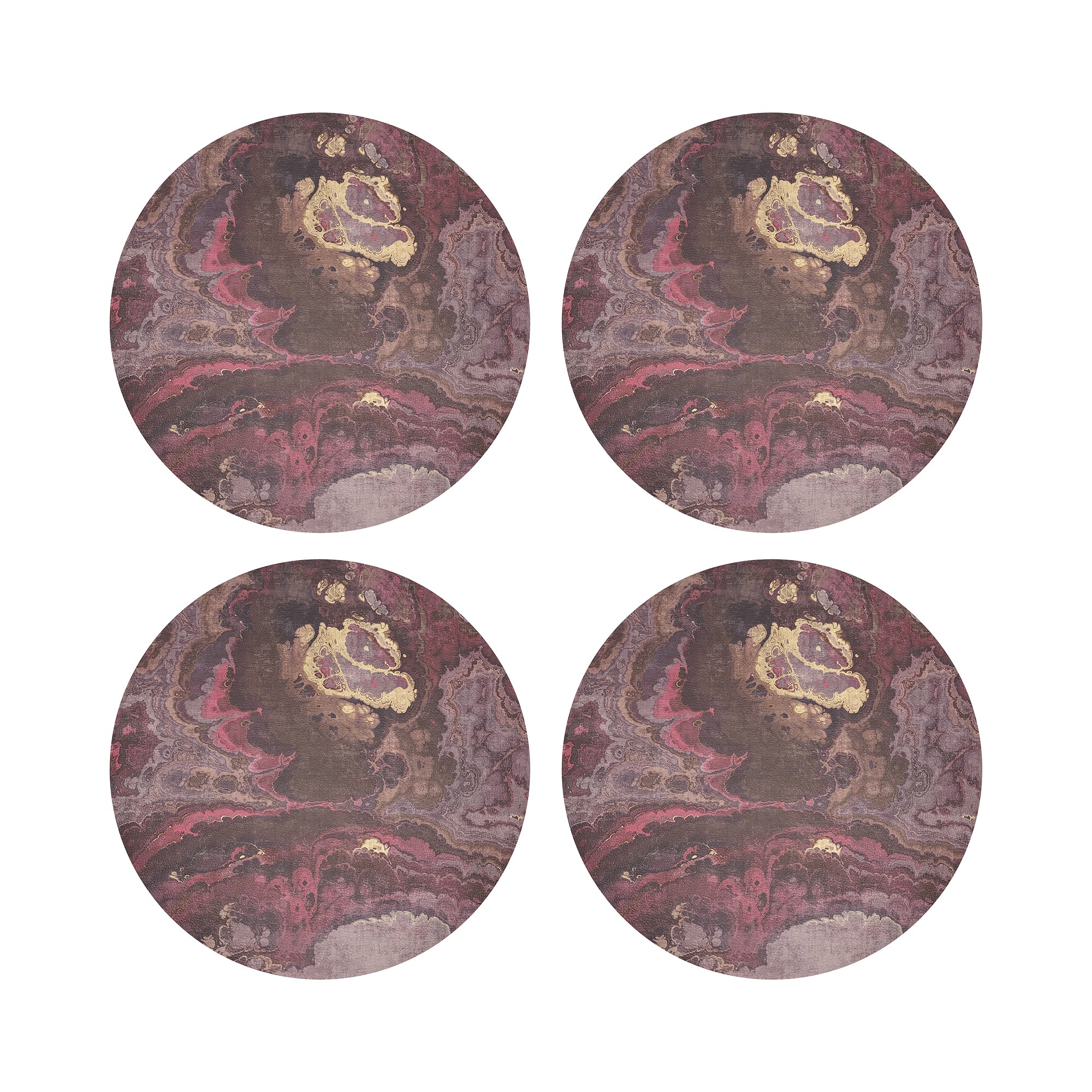 Agate Rococco 16" Round Pebble Placemats, Set Of 4 - nicolettemayer.com
