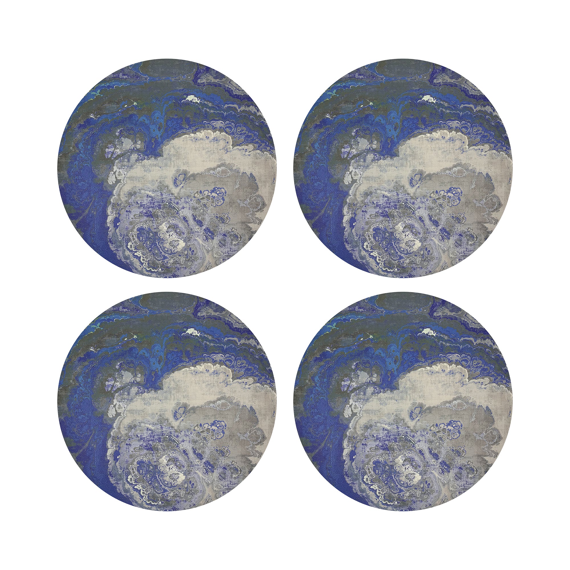 Agate Sodalite 16" Round Pebble Placemats, Set Of 4 - nicolettemayer.com