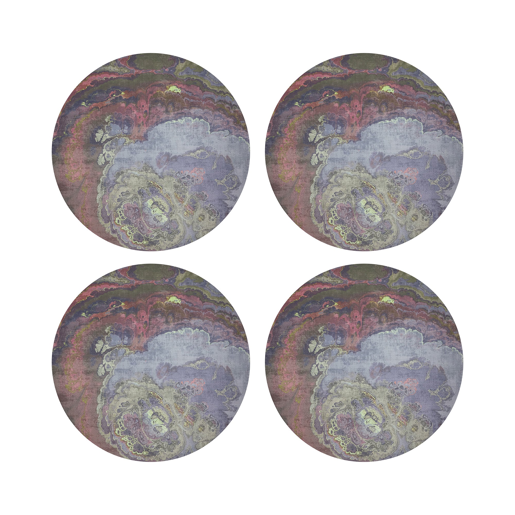 Agate Taupe 16" Round Pebble Placemats, Set Of 4 - nicolettemayer.com