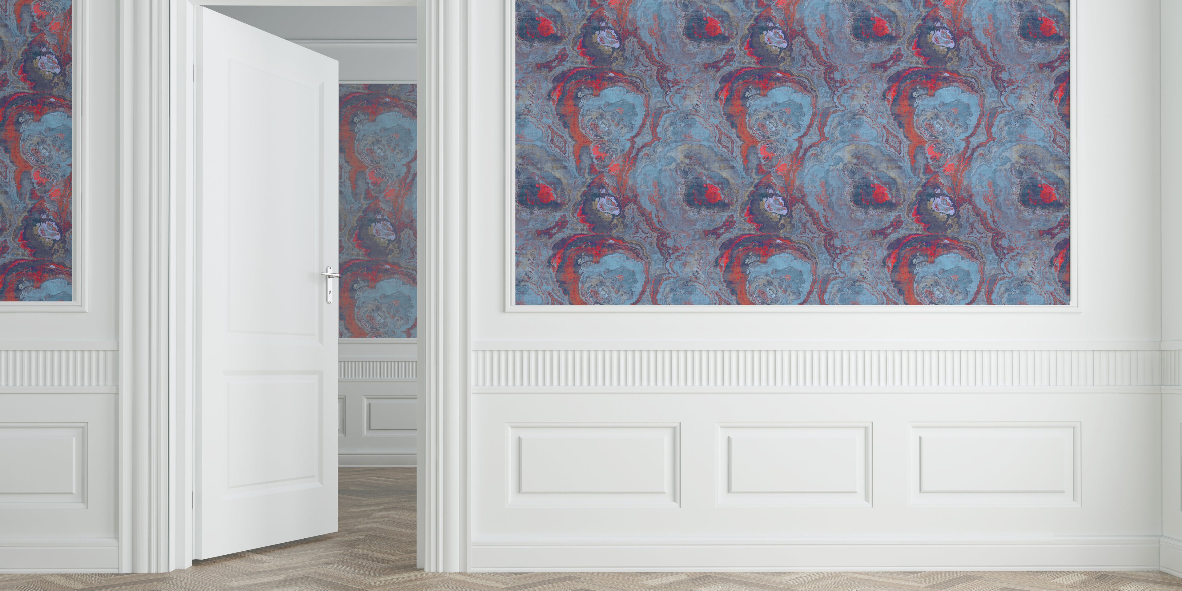 Agate Lava Grasscloth Printed Wallpaper