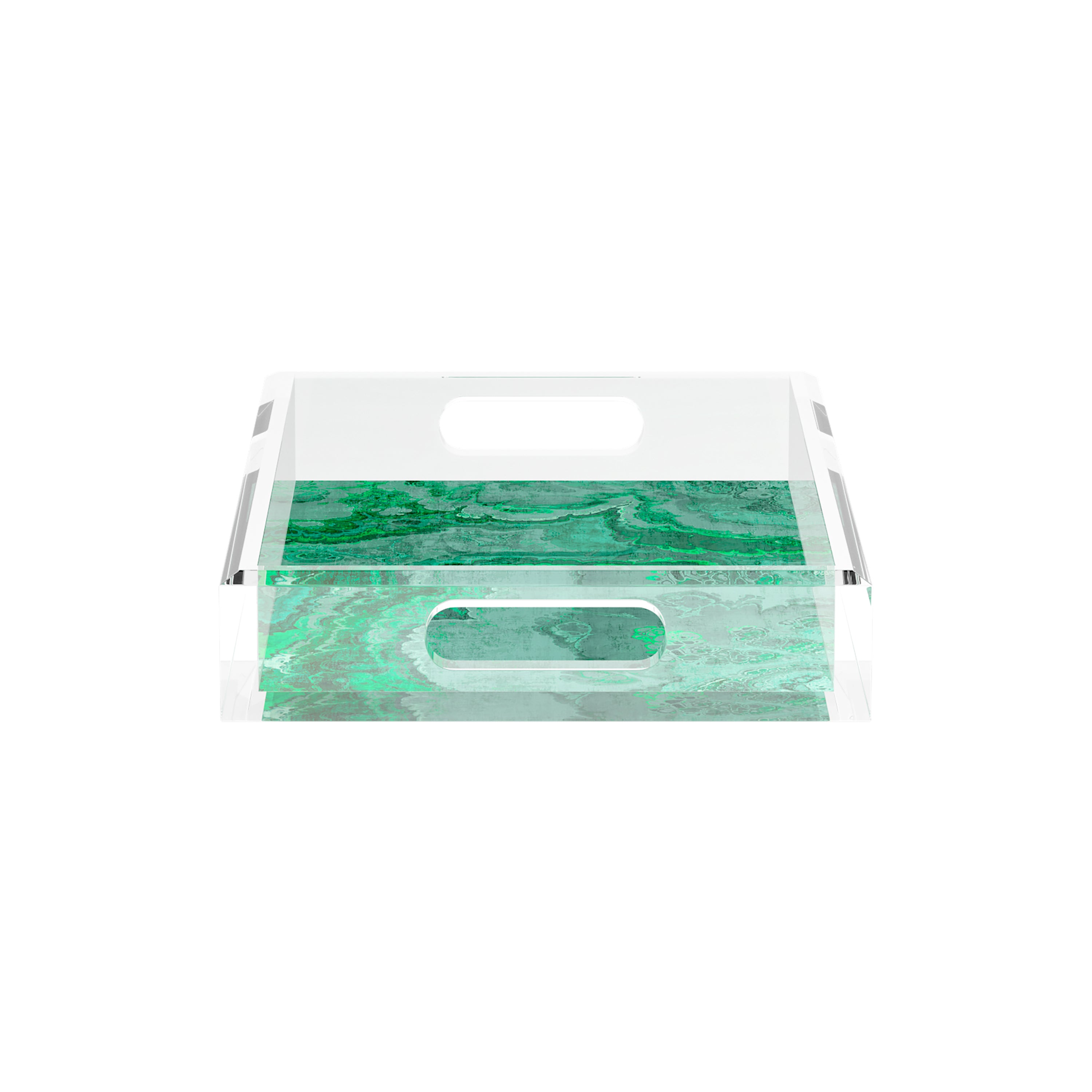 Agate Malachite 12.5X7.75 Acrylic Tray - nicolettemayer.com