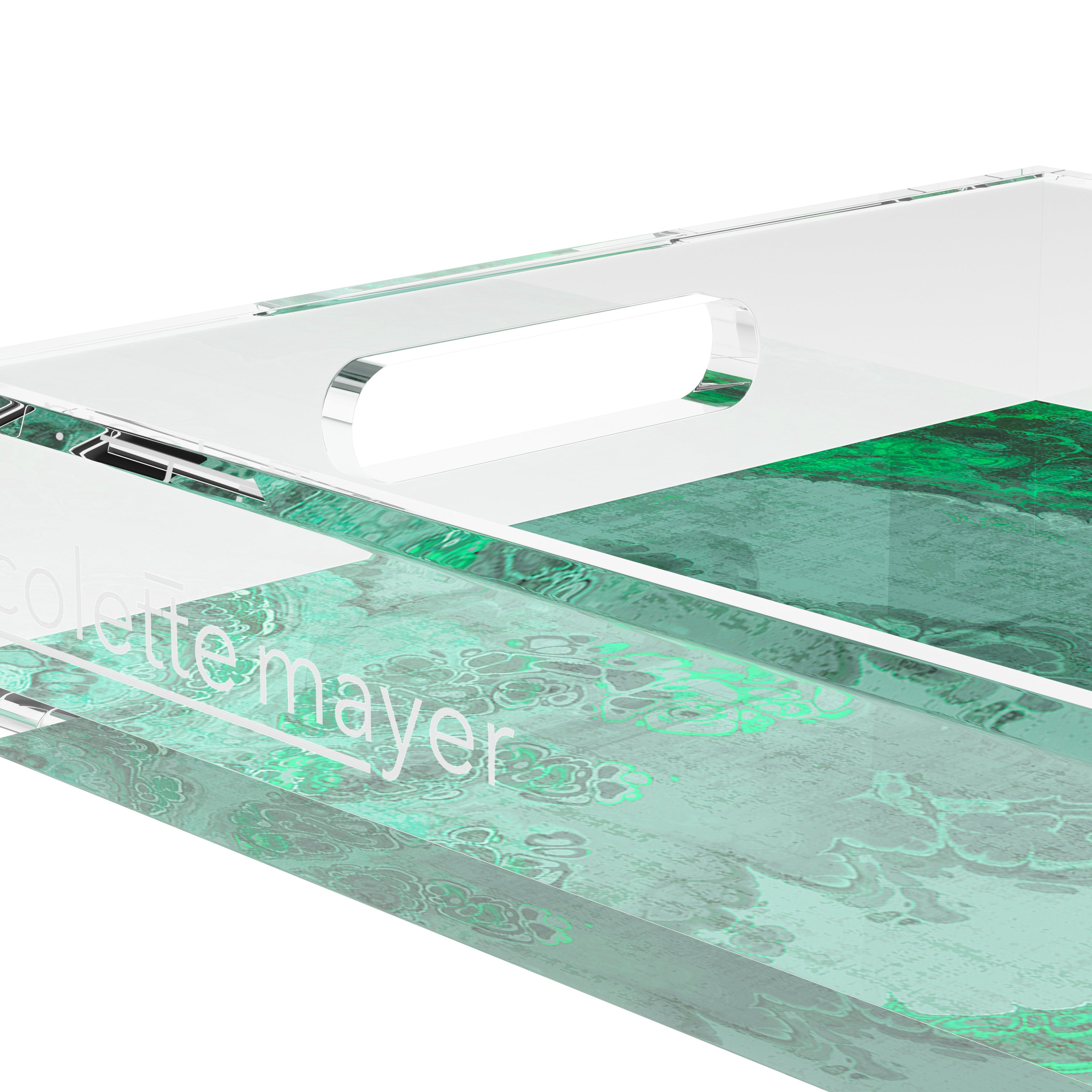 Agate Malachite 12.5X7.75 Acrylic Tray - nicolettemayer.com