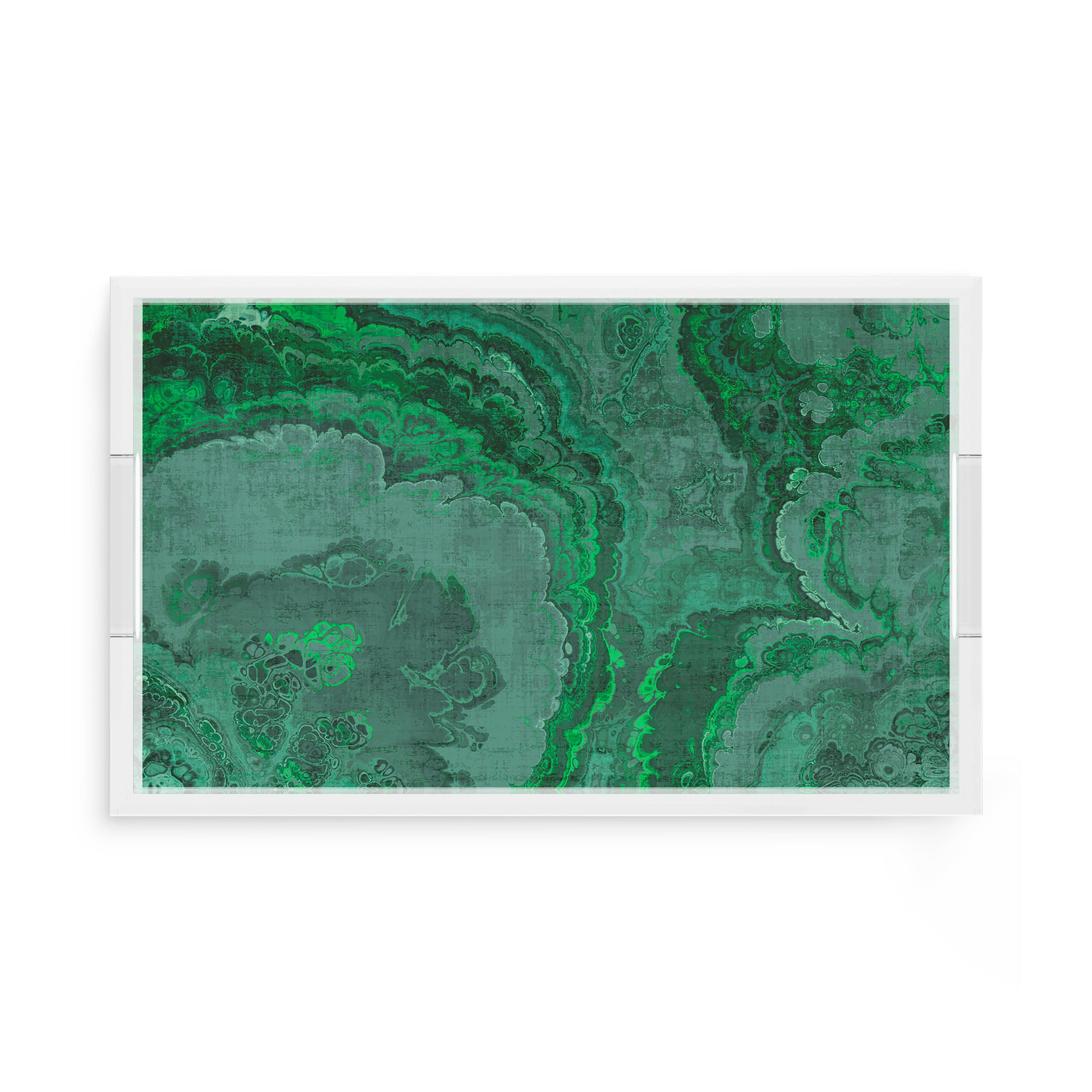 Agate Malachite 17X10.5 Acrylic Tray - nicolettemayer.com
