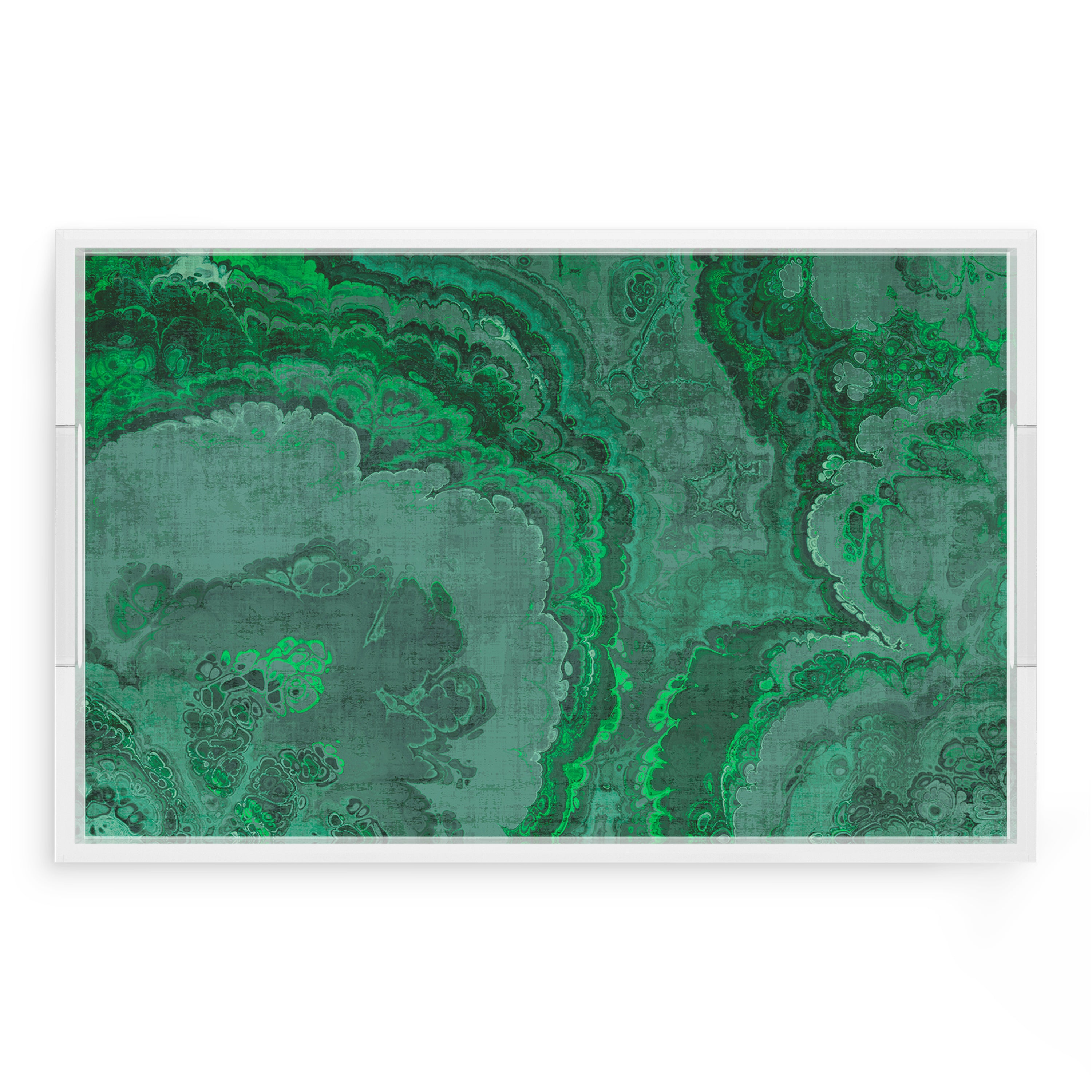 Agate Malachite 22.5X14.5 Acrylic Tray - nicolettemayer.com