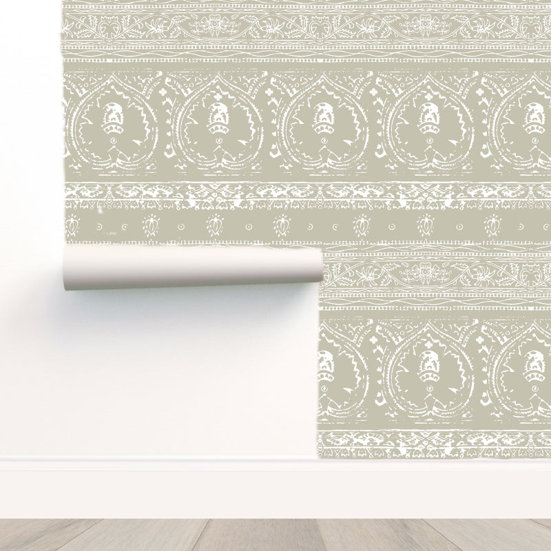 Agra Reverse Putty Peel and Stick Wallpaper, Double Roll, 34" x 288", 48 sq ft