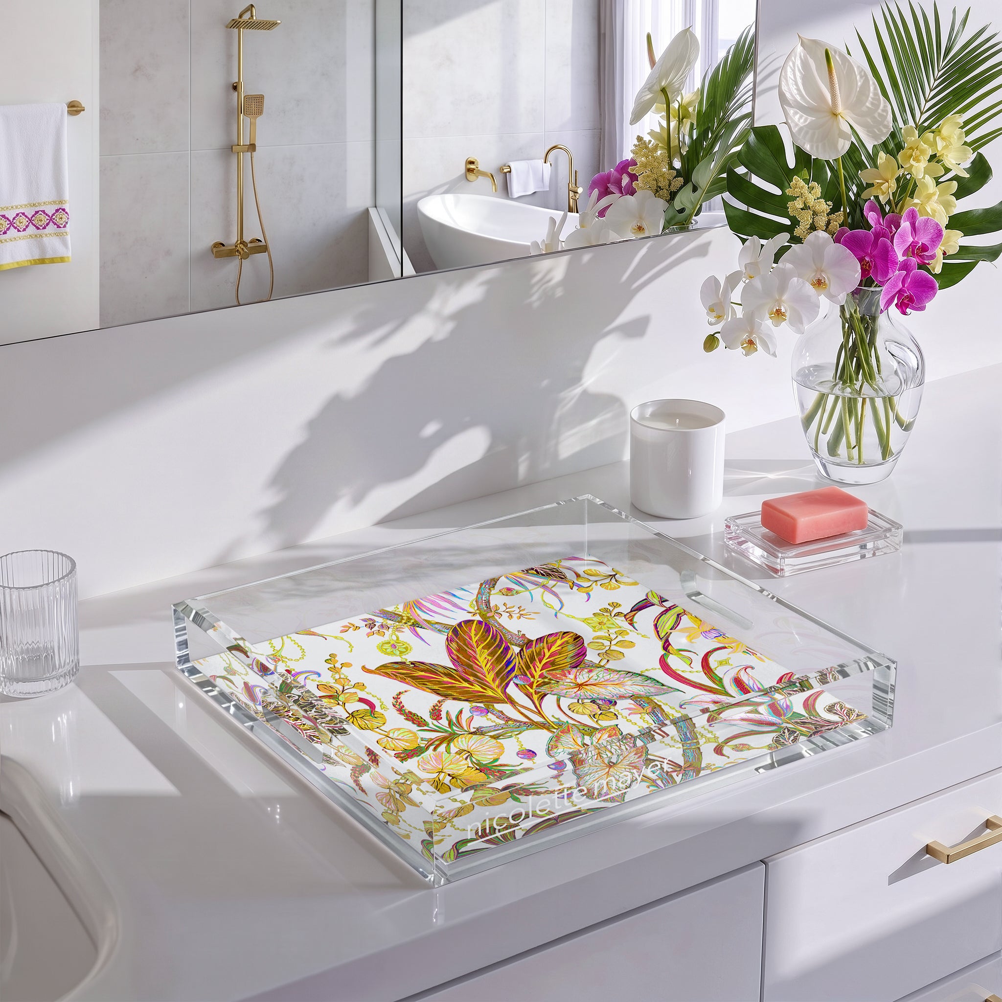 Amazonia Splendor 12X12 Acrylic Tray - nicolettemayer.com
