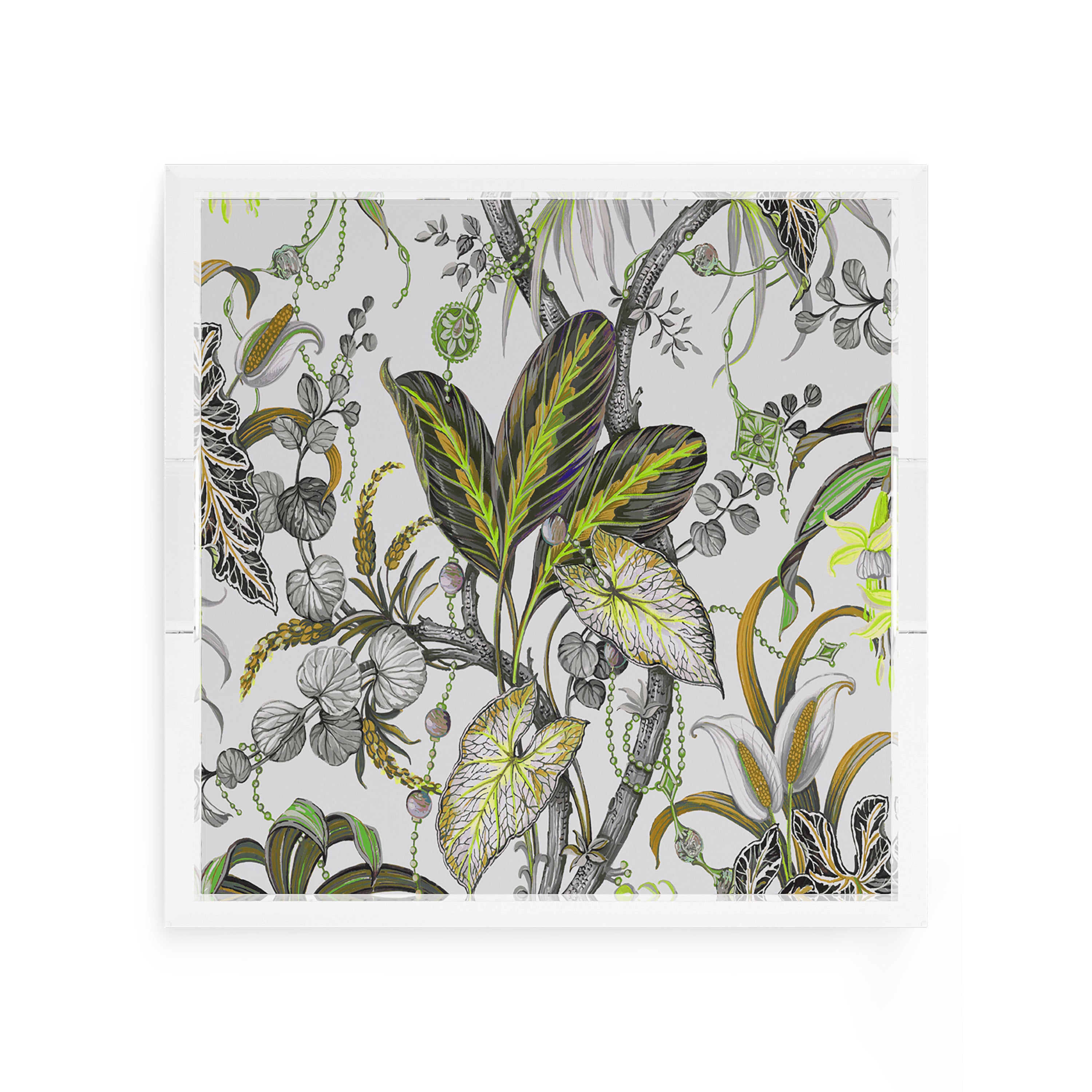 Amazonia Mustard 12X12 Acrylic Tray - nicolettemayer.com