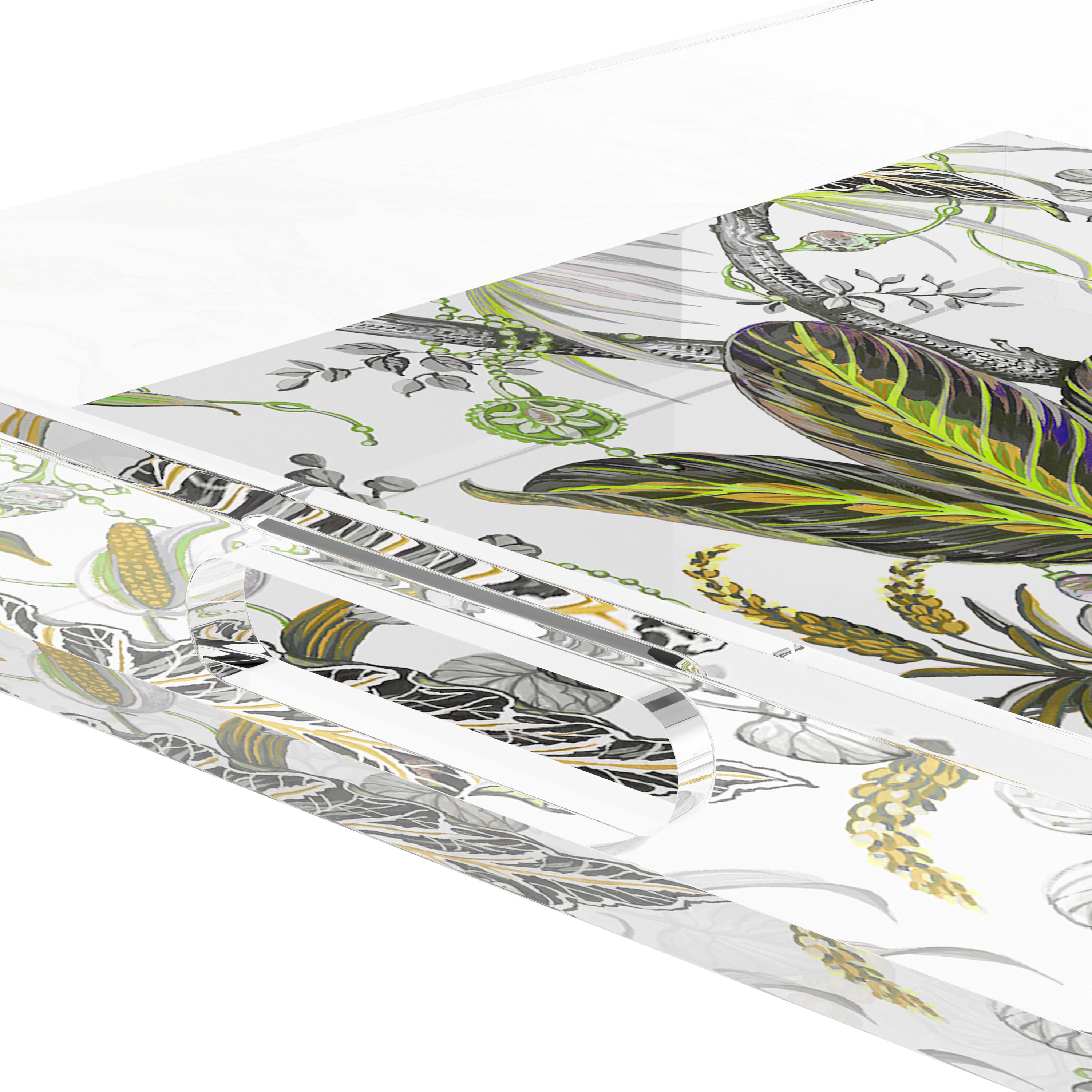 Amazonia Mustard 12X12 Acrylic Tray - nicolettemayer.com