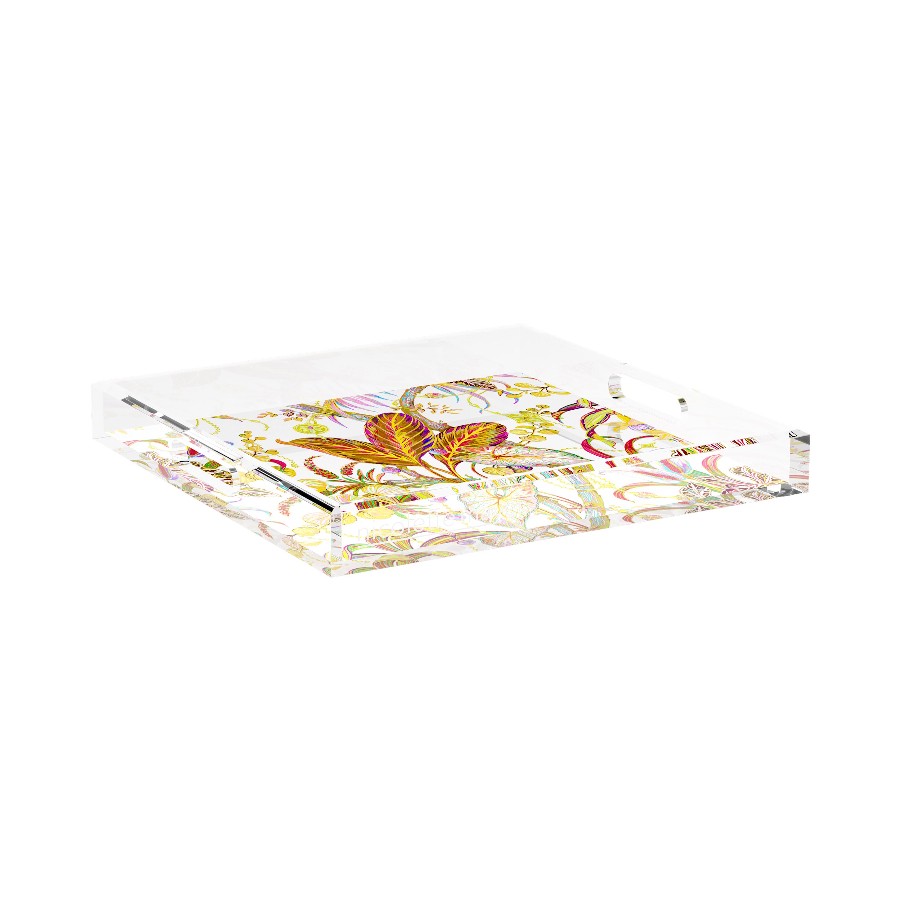 Amazonia Splendor 15X15 Acrylic Tray - nicolettemayer.com