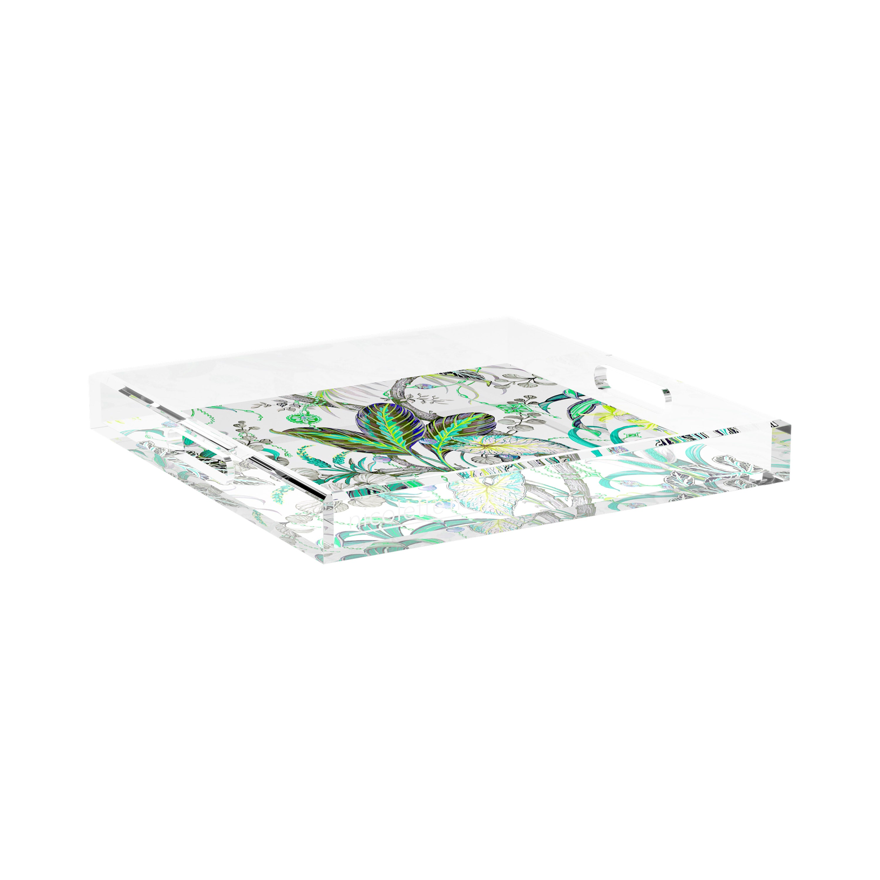 Amazonia Tourmaline 15X15 Acrylic Tray - nicolettemayer.com